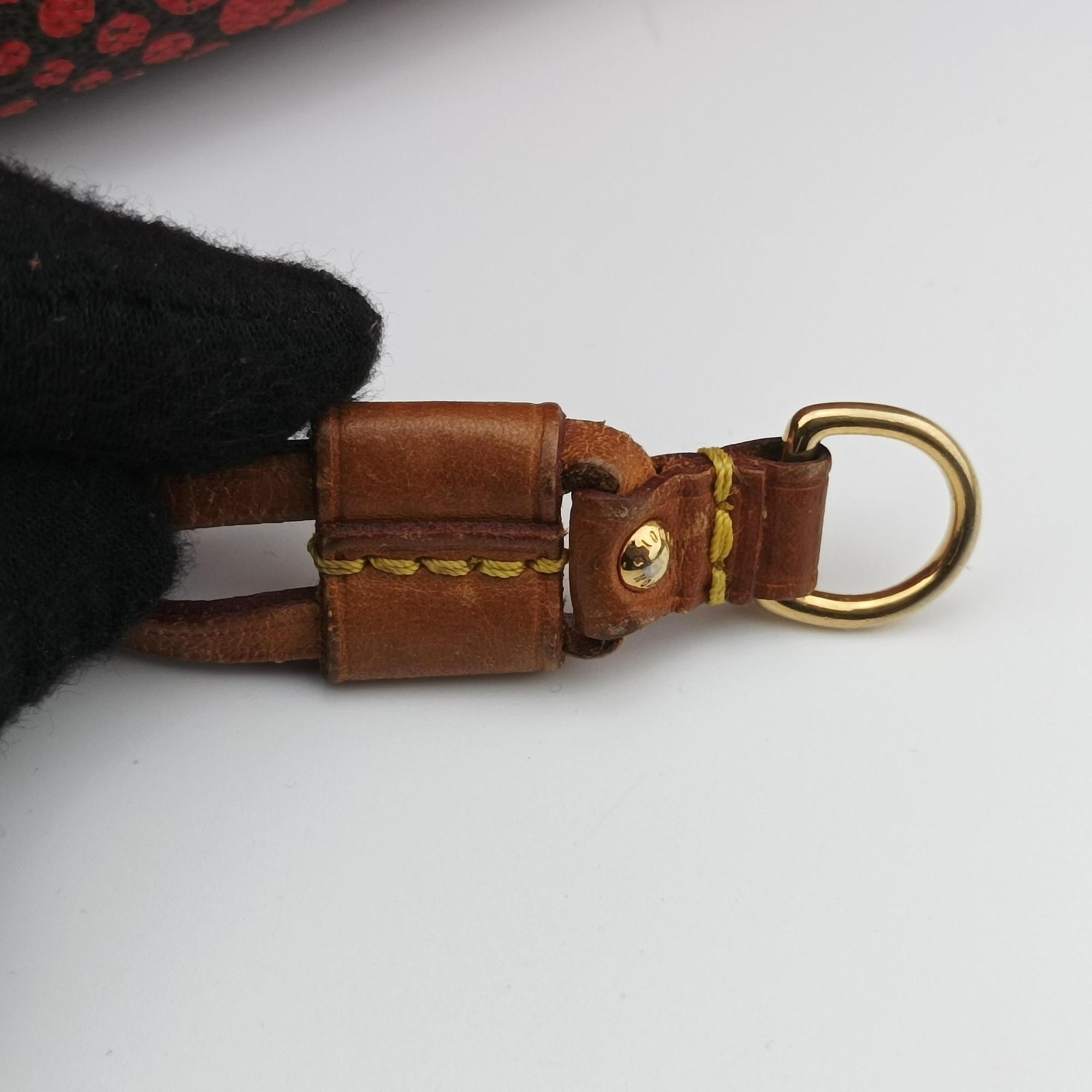 Pre-owned Louis Vuitton NEVERFULL MM Brown×Rouge Monogram Wave Dot M40686 shoulderbag | stylenewstar