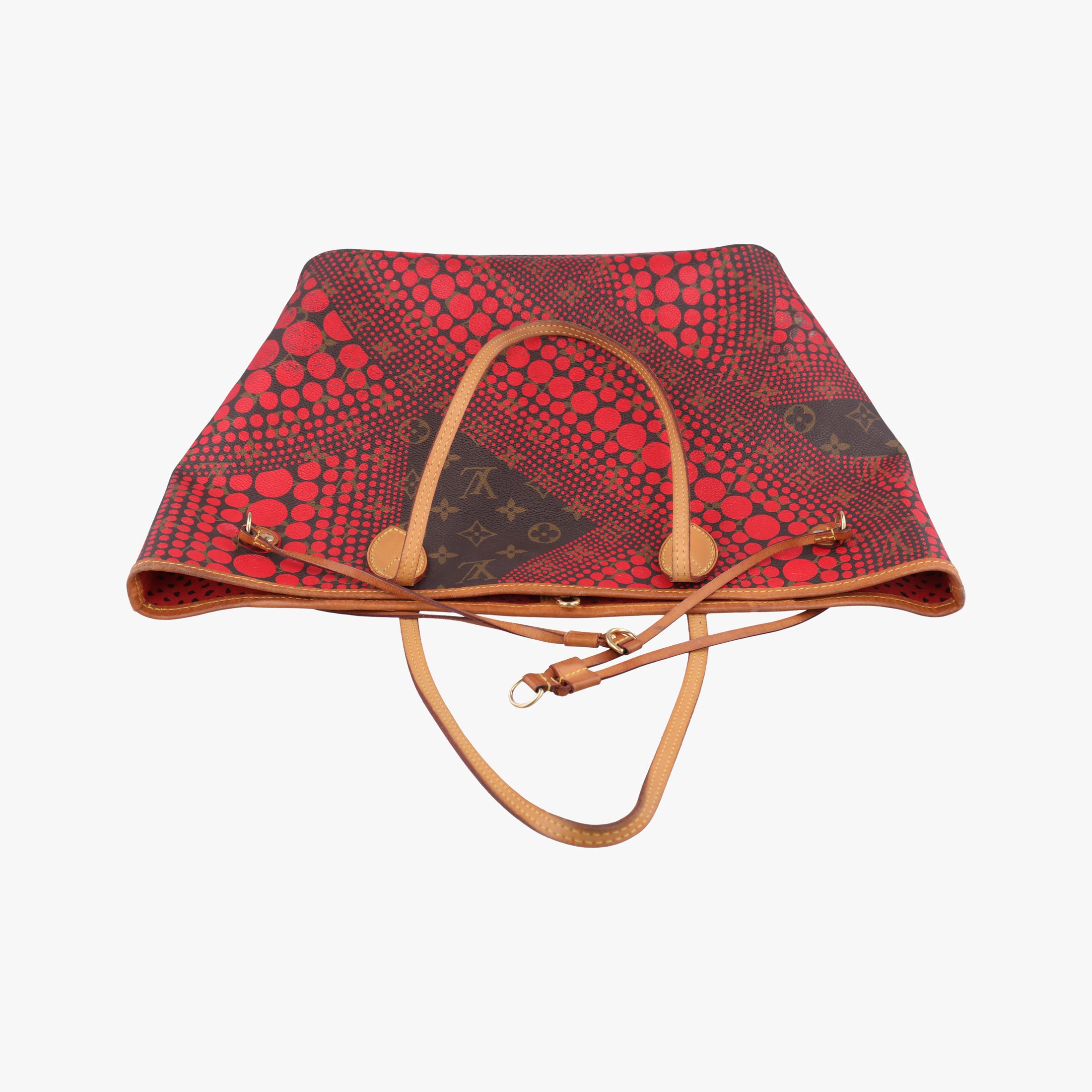 Pre-owned Louis Vuitton NEVERFULL MM Brown×Rouge Monogram Wave Dot M40686 shoulderbag | stylenewstar