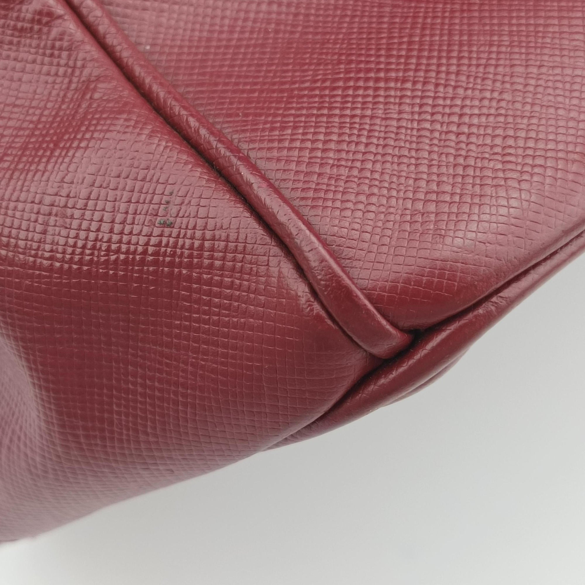 Secondhand Prada Galleria Burgundy SAFFIANO Leather BN1874 handbag | stylenewstar