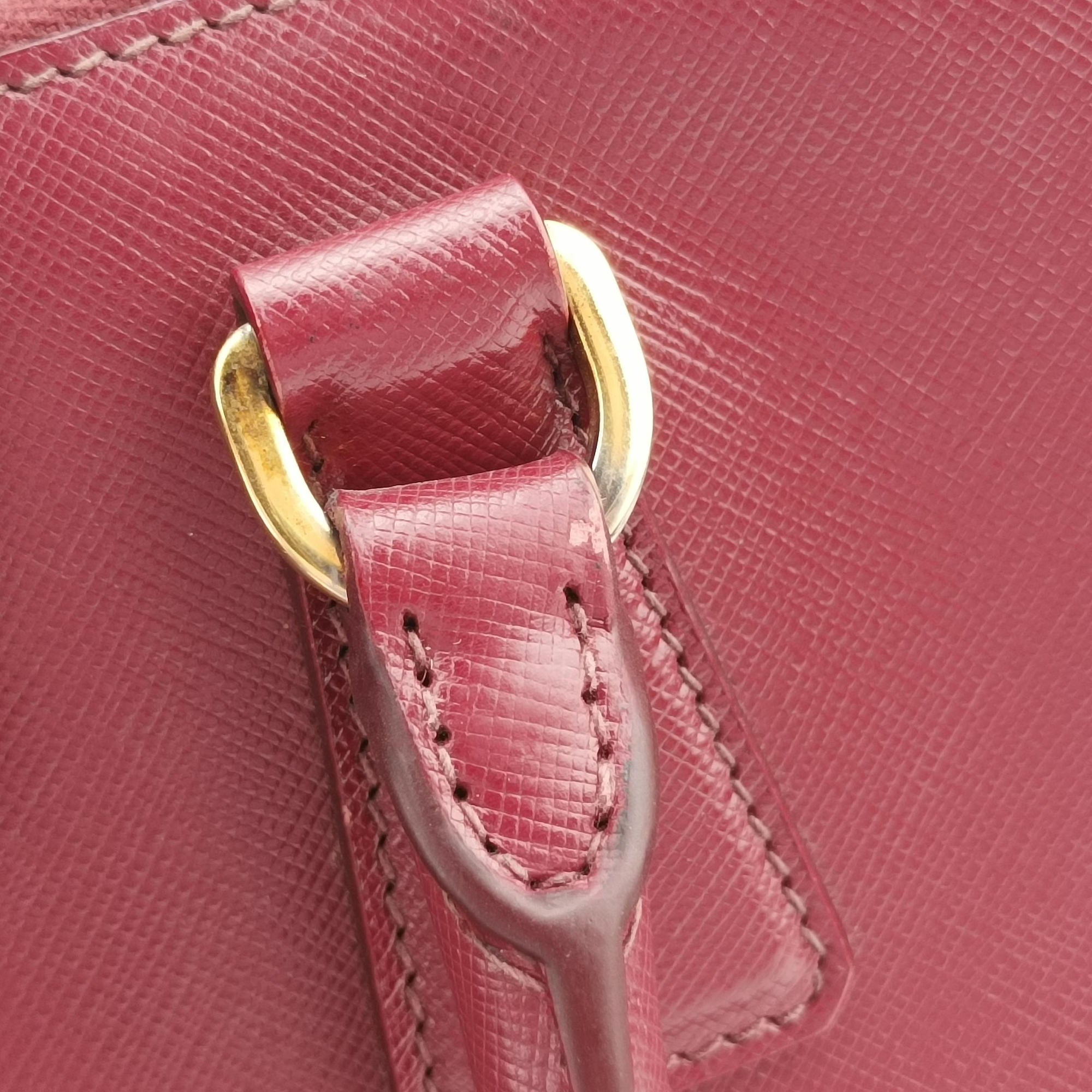 Secondhand Prada Galleria Burgundy SAFFIANO Leather BN1874 handbag | stylenewstar