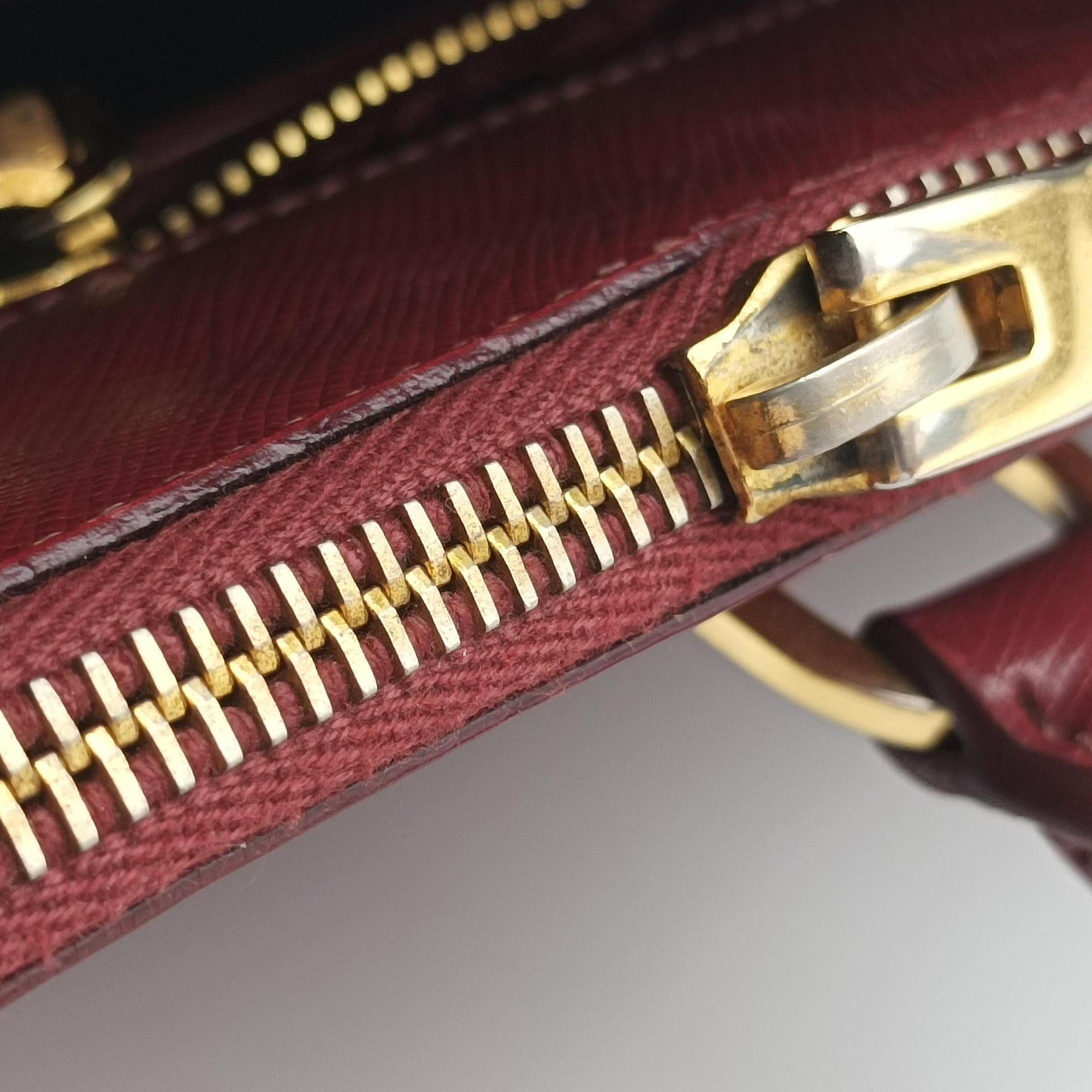 Secondhand Prada Galleria Burgundy SAFFIANO Leather BN1874 handbag | stylenewstar