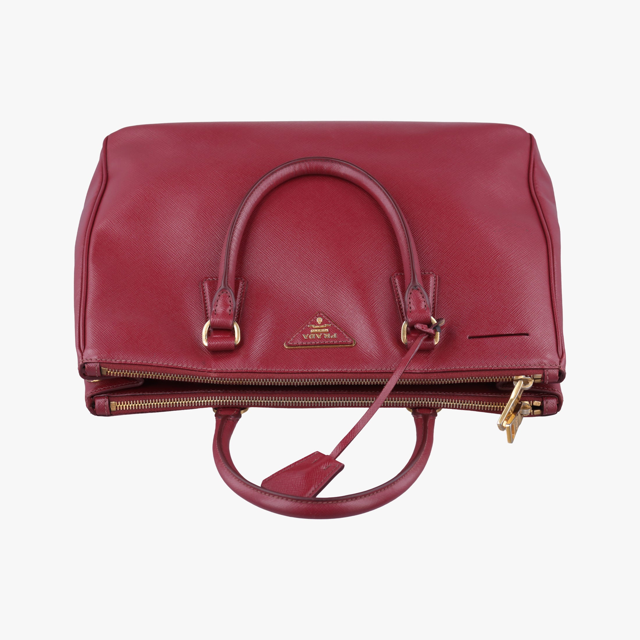 Secondhand Prada Galleria Burgundy SAFFIANO Leather BN1874 handbag | stylenewstar