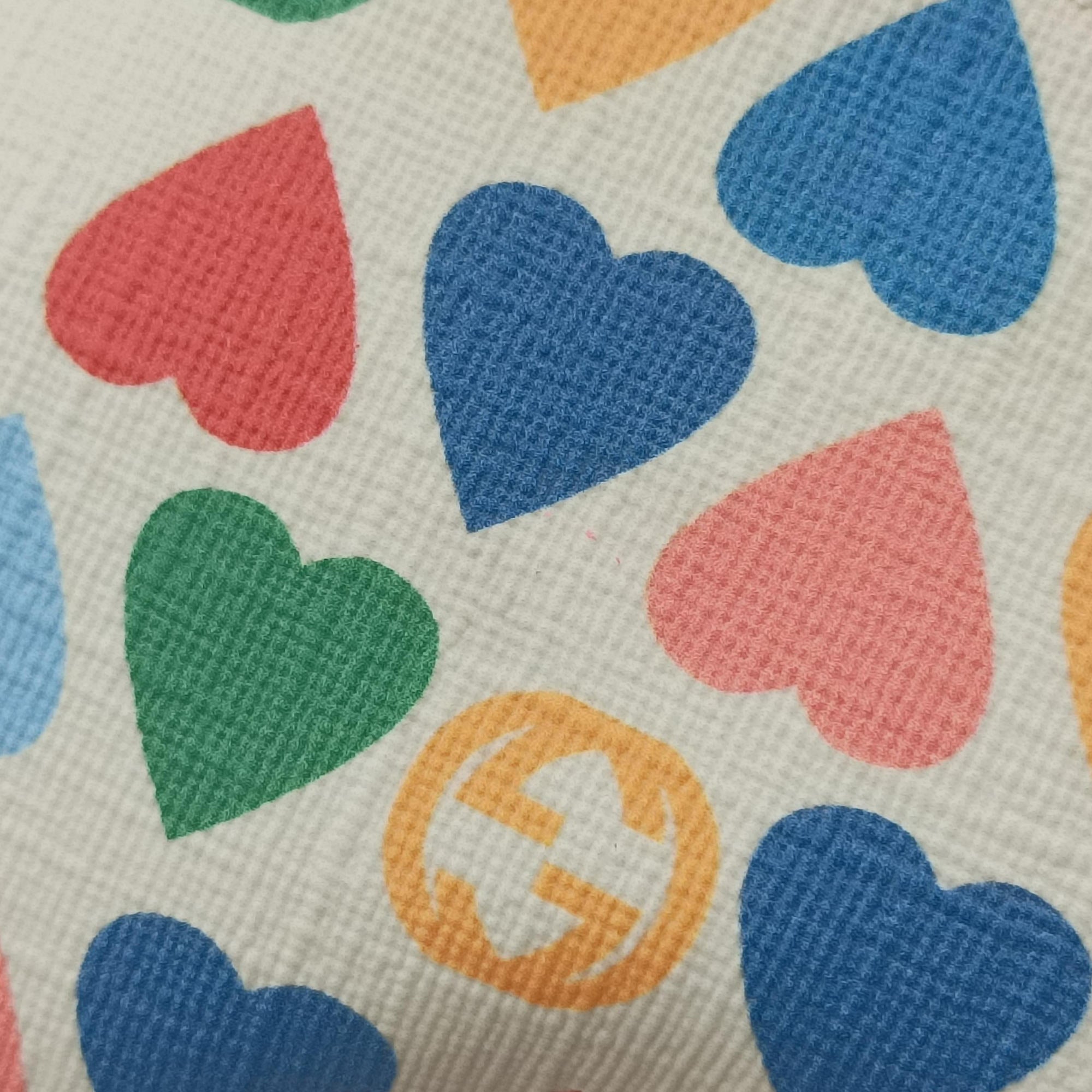 Pre-owned Gucci kids GG heart Print Multicolour PVC coated canvas 502095 bum bag/waist bag | stylenewstar