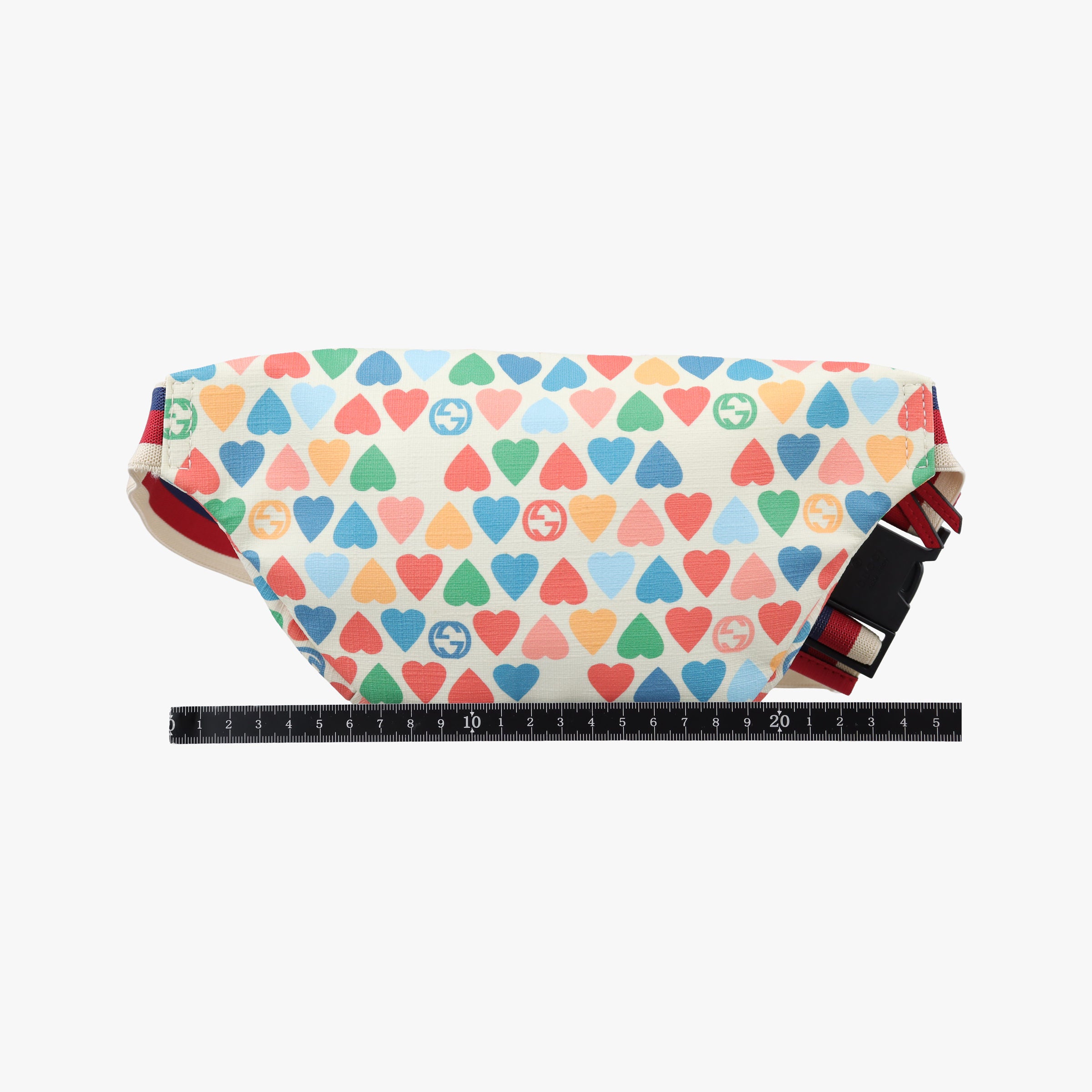 Pre-owned Gucci kids GG heart Print Multicolour PVC coated canvas 502095 bum bag/waist bag | stylenewstar