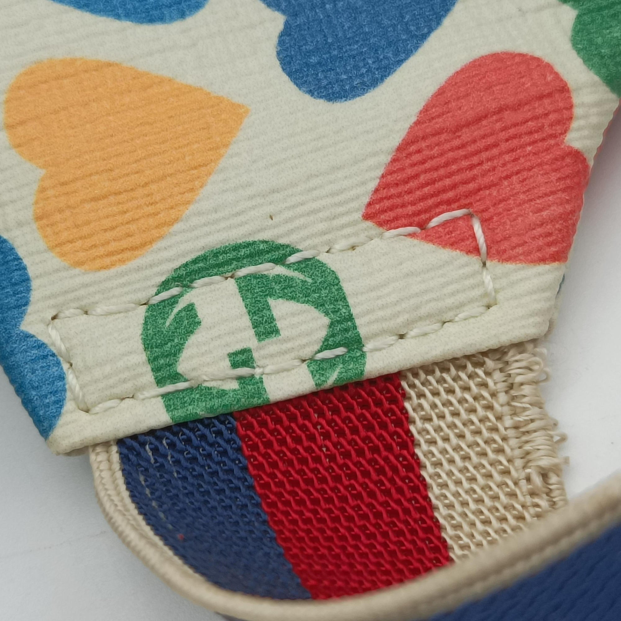 Pre-owned Gucci kids GG heart Print Multicolour PVC coated canvas 502095 bum bag/waist bag | stylenewstar
