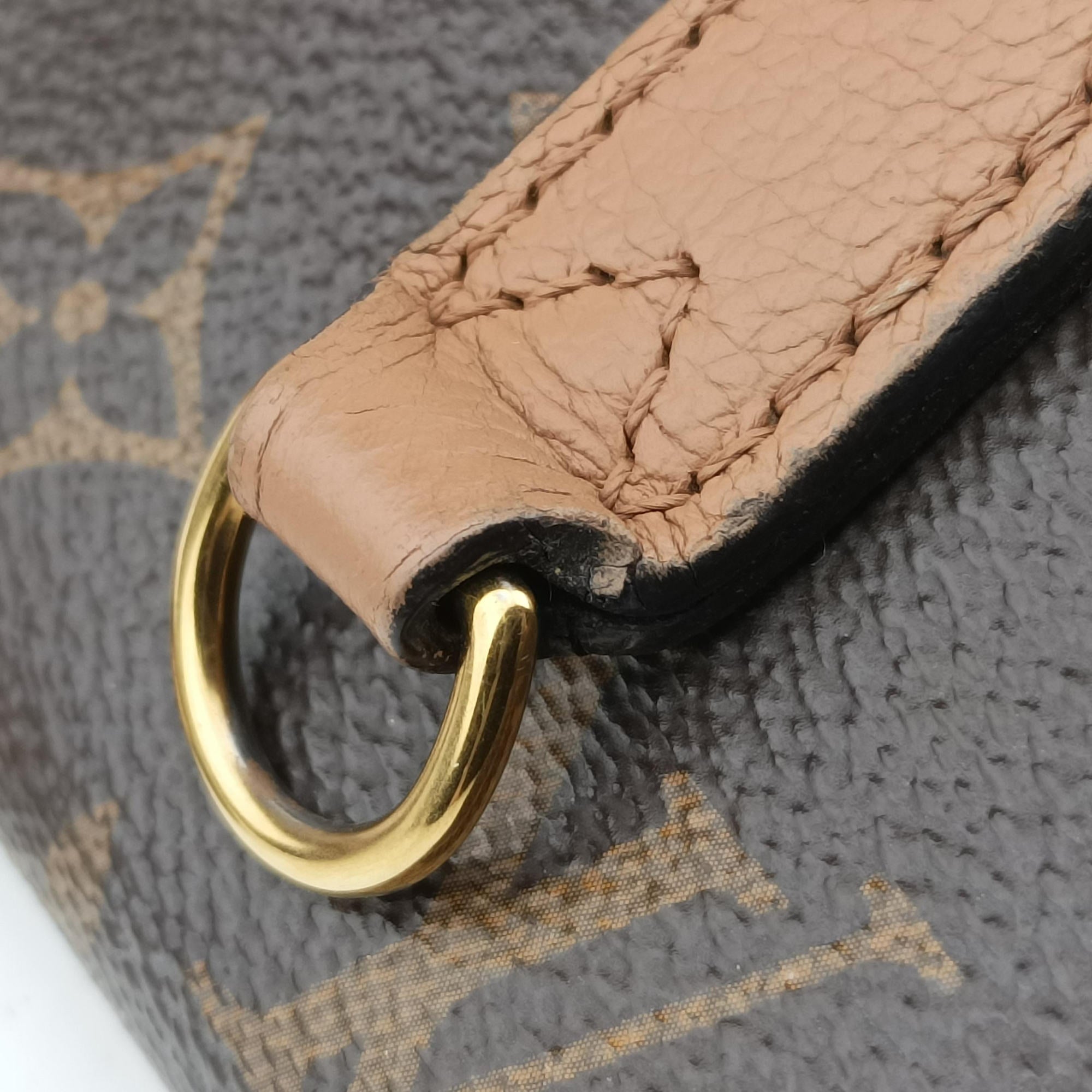Pre-owned Louis Vuitton MARIGNAN brown×SESAME Monogram Canvas×calf leather M44257 shoulderbag | stylenewstar