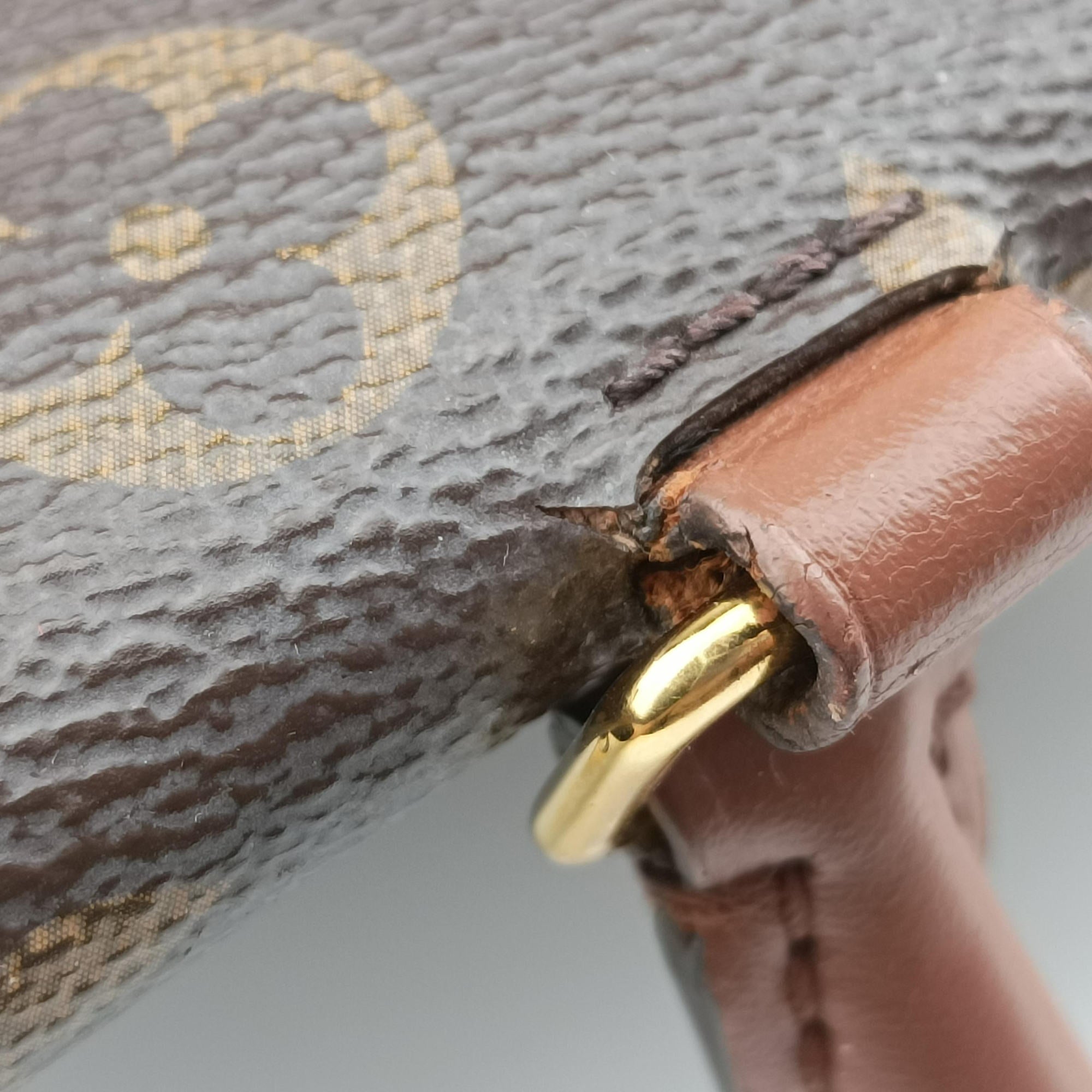 Pre-owned Louis Vuitton MARIGNAN brown×SESAME Monogram Canvas×calf leather M44257 shoulderbag | stylenewstar