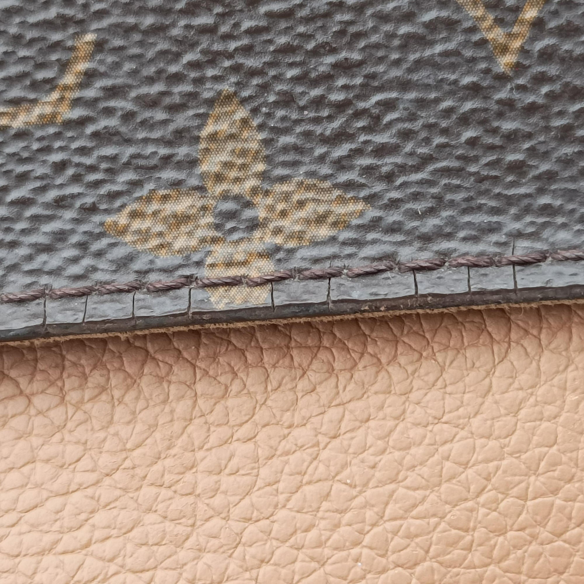 Pre-owned Louis Vuitton MARIGNAN brown×SESAME Monogram Canvas×calf leather M44257 shoulderbag | stylenewstar