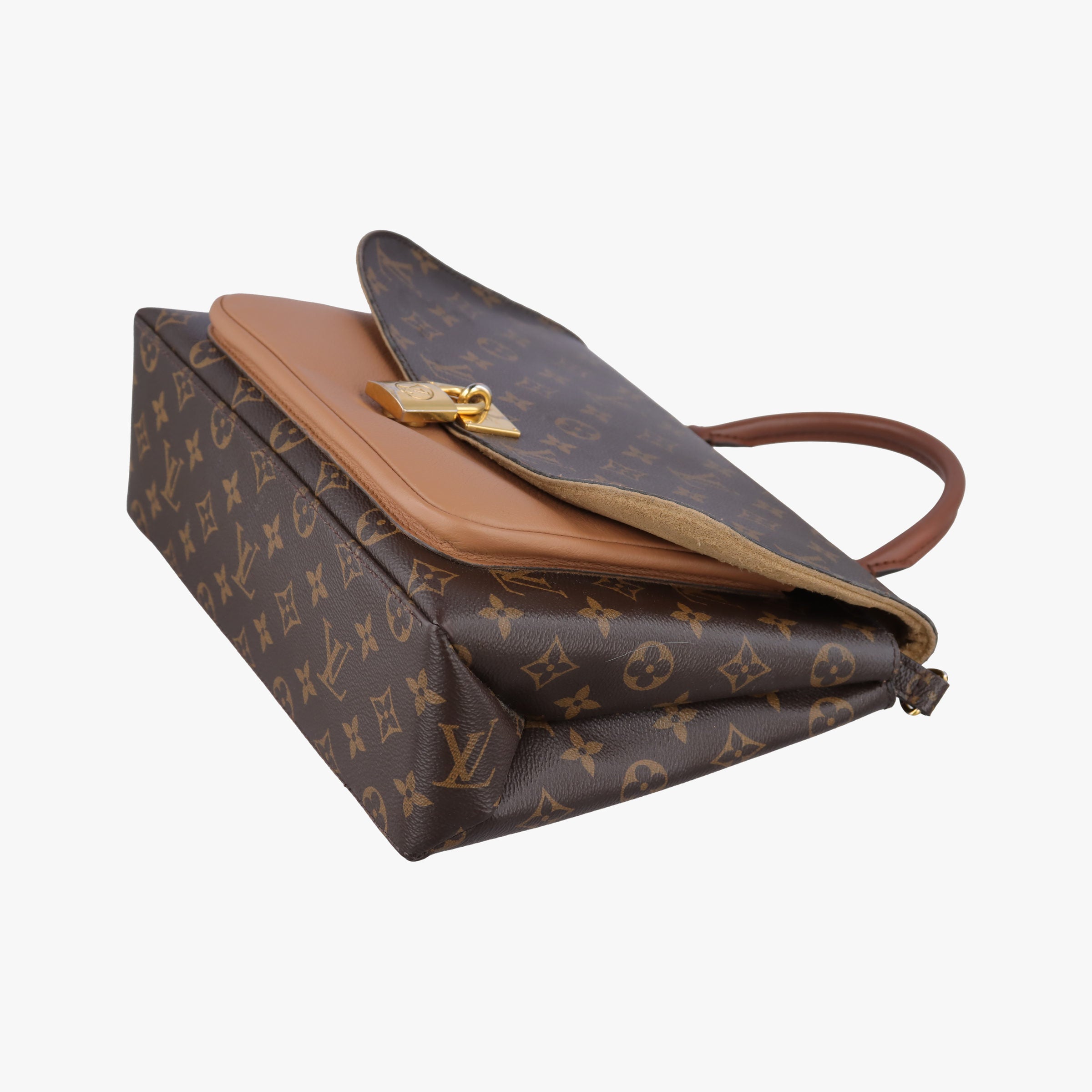 Pre-owned Louis Vuitton MARIGNAN brown×SESAME Monogram Canvas×calf leather M44257 shoulderbag | stylenewstar