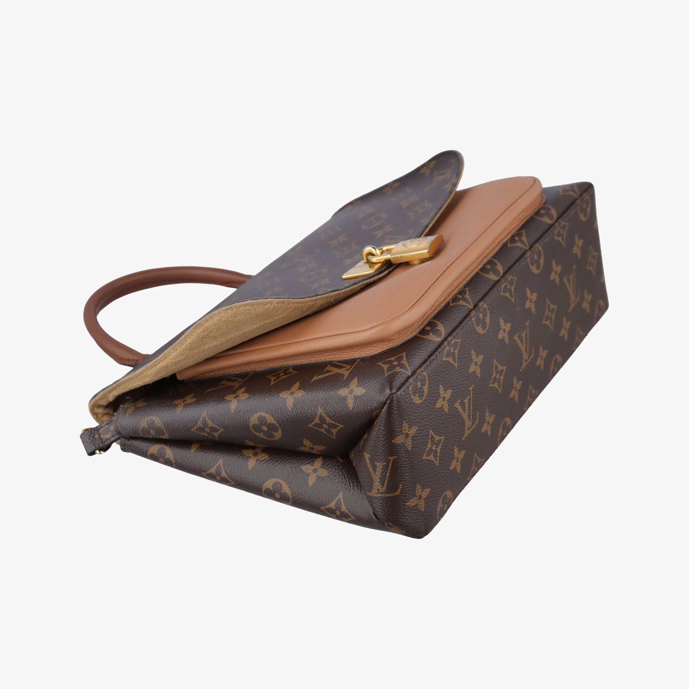 Pre-owned Louis Vuitton MARIGNAN brown×SESAME Monogram Canvas×calf leather M44257 shoulderbag | stylenewstar