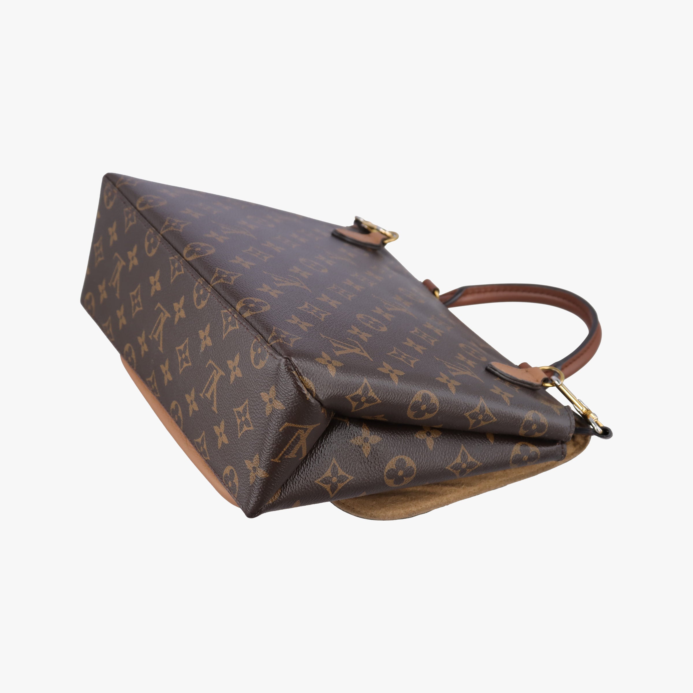 Pre-owned Louis Vuitton MARIGNAN brown×SESAME Monogram Canvas×calf leather M44257 shoulderbag | stylenewstar