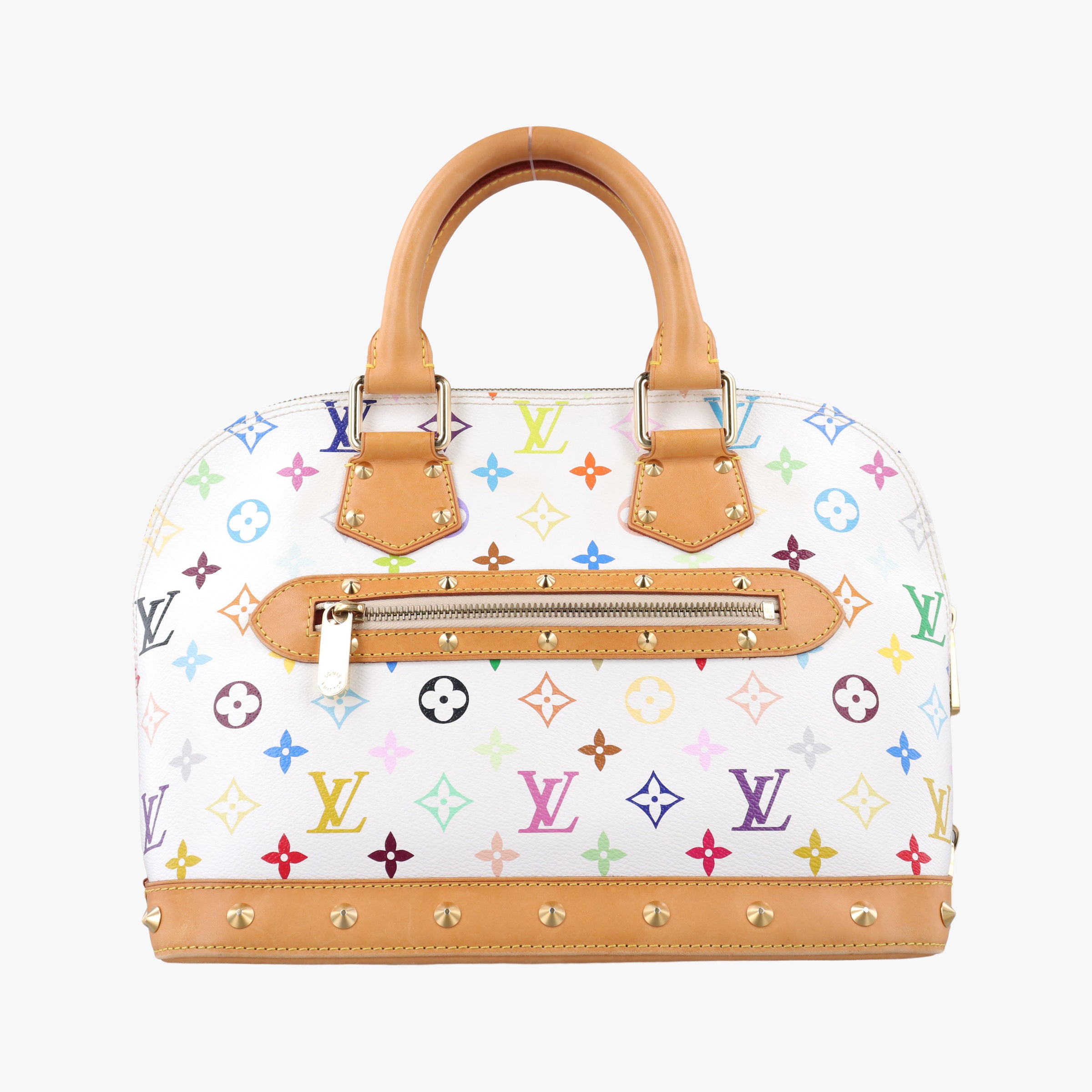 Pre-owned Louis Vuitton Alma PM white Monogram Multicolor M92647 handbag | stylenewstar