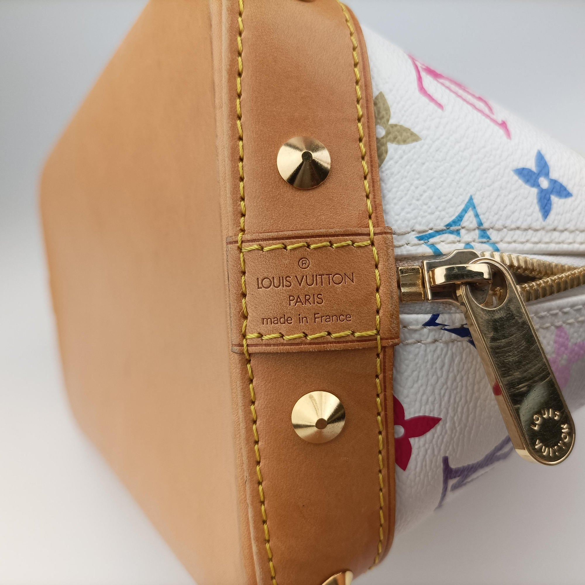 Pre-owned Louis Vuitton Alma PM white Monogram Multicolor M92647 handbag | stylenewstar