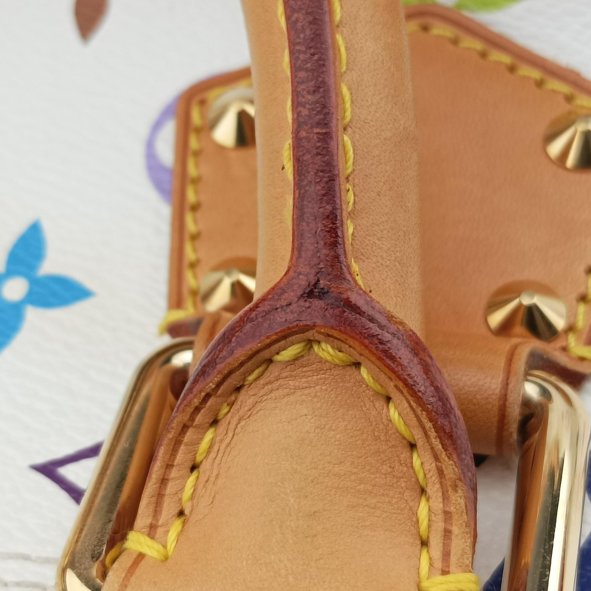 Pre-owned Louis Vuitton Alma PM white Monogram Multicolor M92647 handbag | stylenewstar