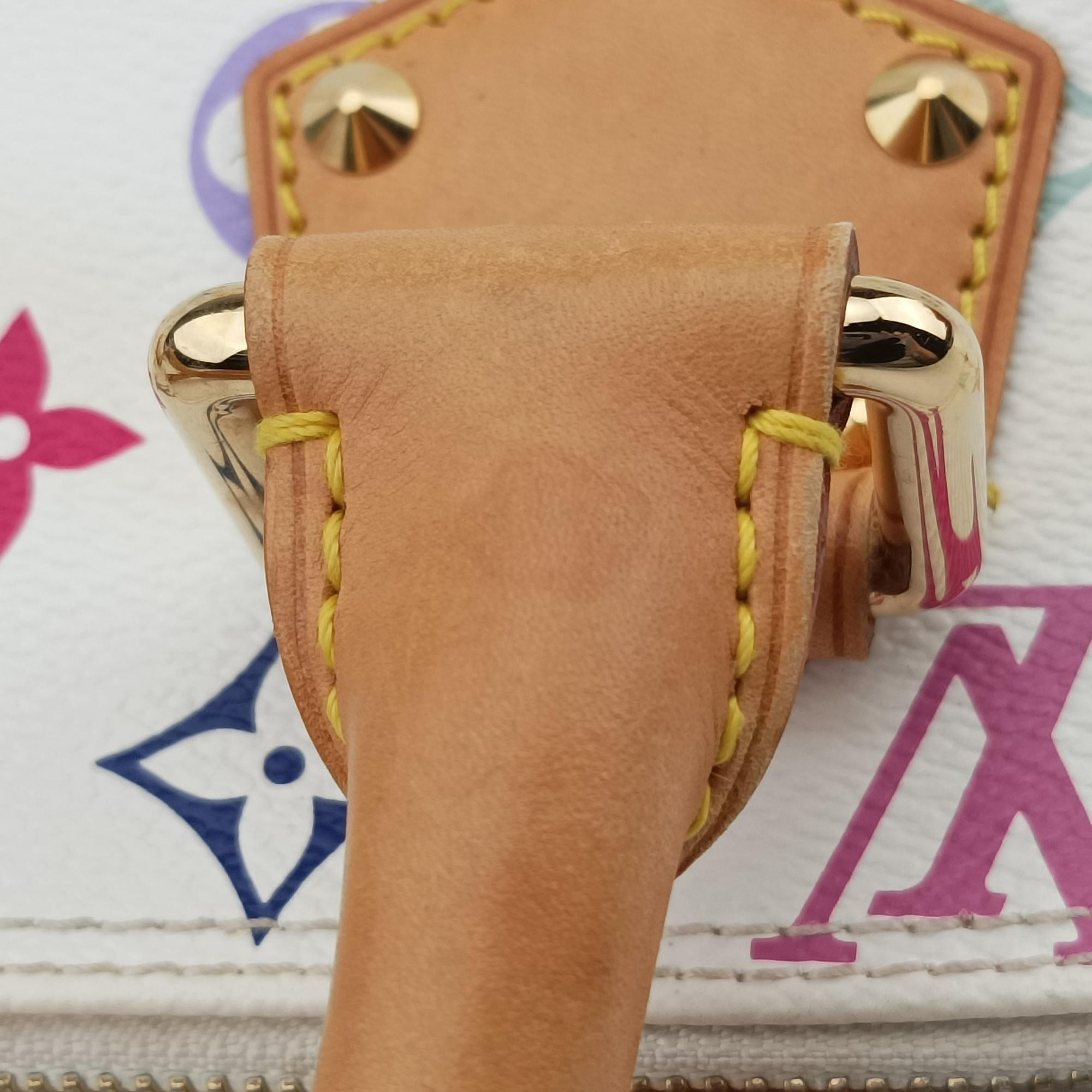 Pre-owned Louis Vuitton Alma PM white Monogram Multicolor M92647 handbag | stylenewstar