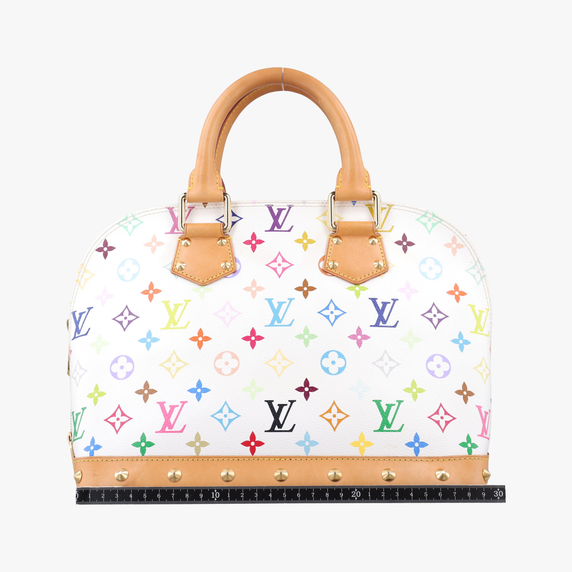 Pre-owned Louis Vuitton Alma PM white Monogram Multicolor M92647 handbag | stylenewstar