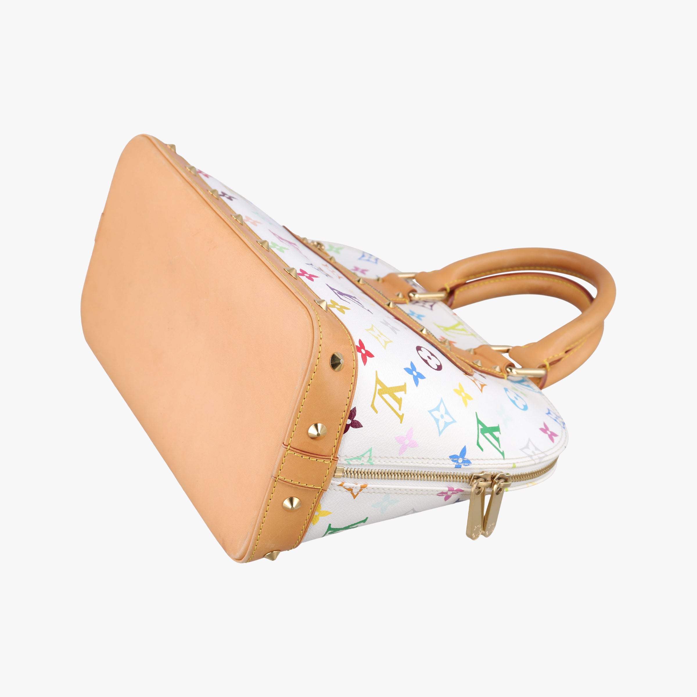Pre-owned Louis Vuitton Alma PM white Monogram Multicolor M92647 handbag | stylenewstar