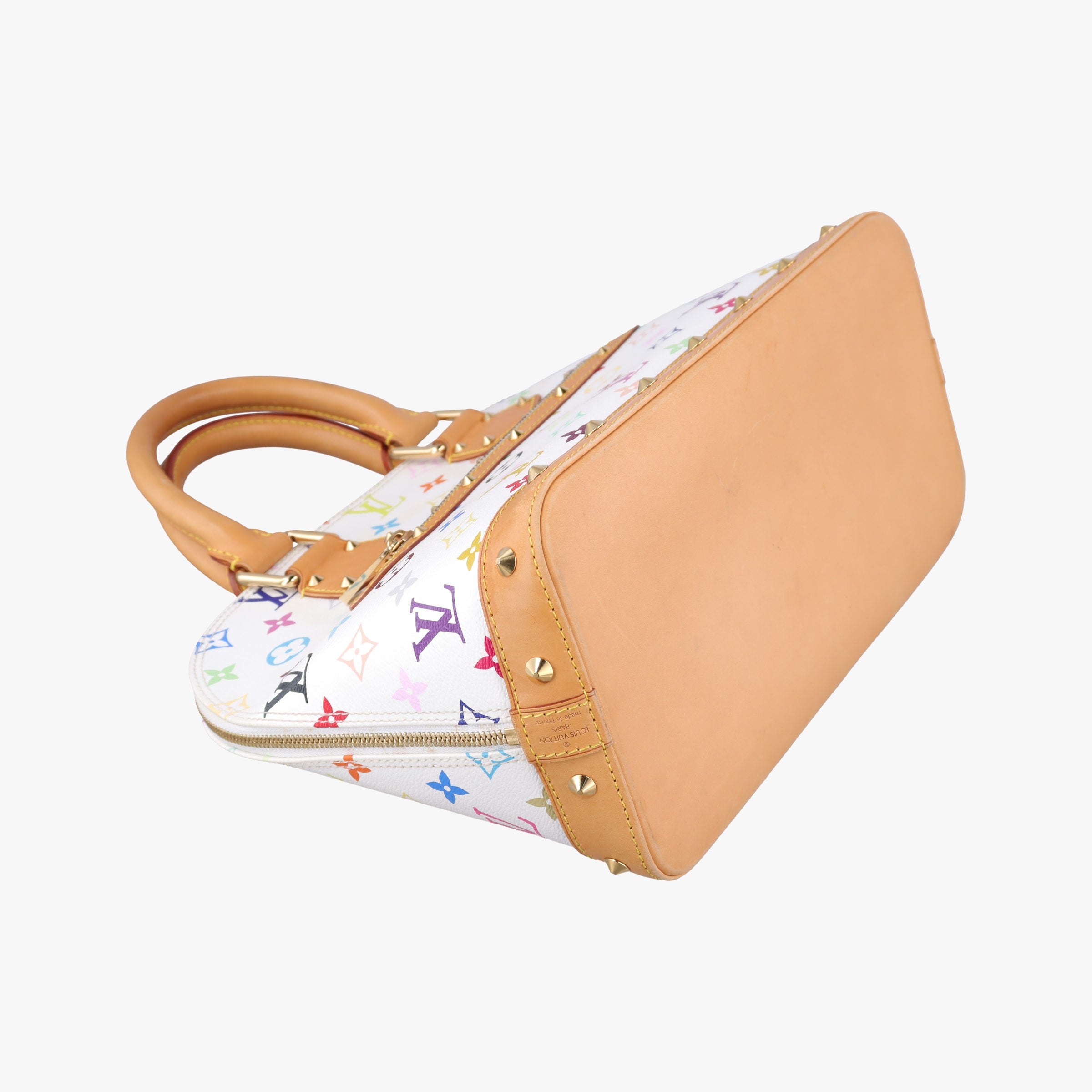 Pre-owned Louis Vuitton Alma PM white Monogram Multicolor M92647 handbag | stylenewstar