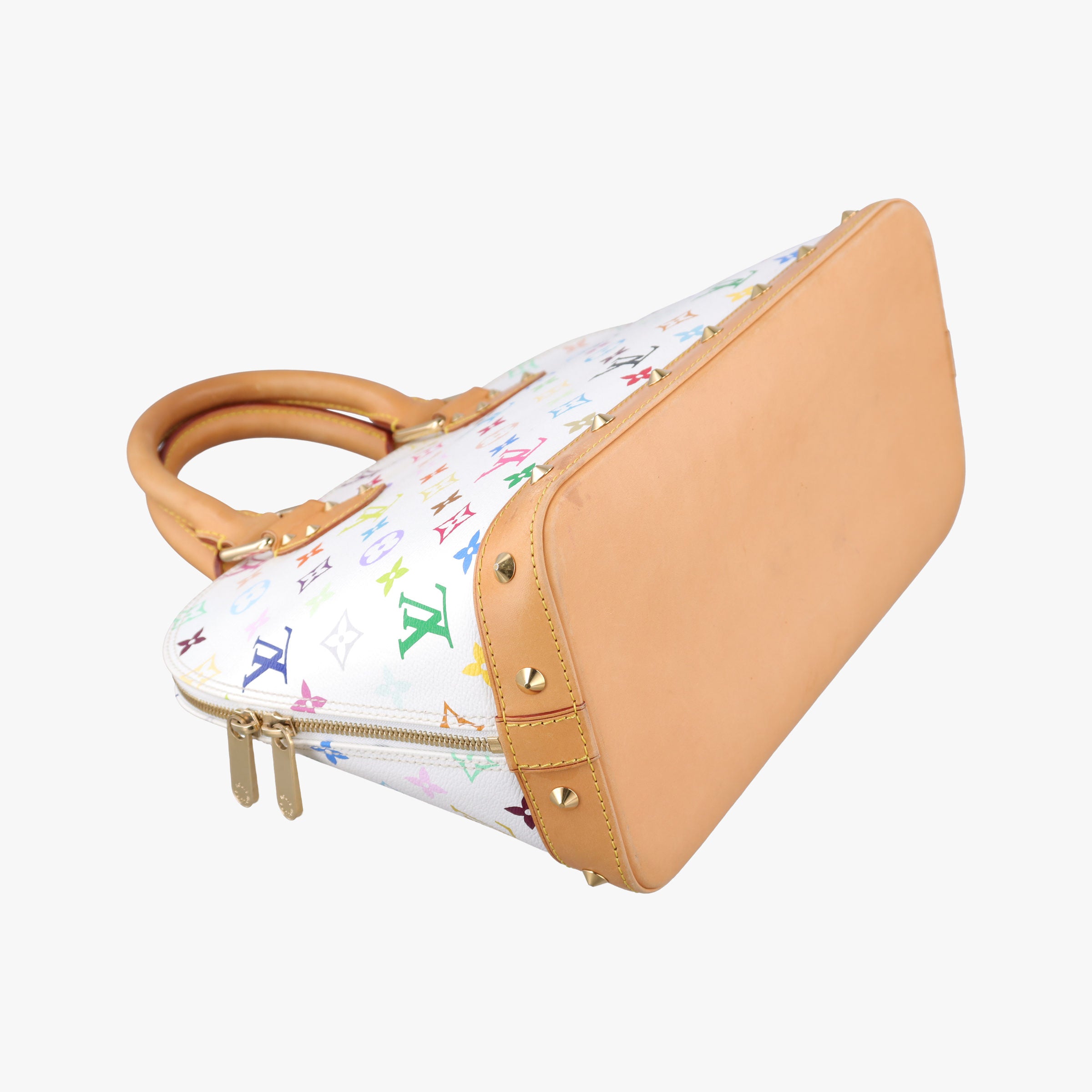 Pre-owned Louis Vuitton Alma PM white Monogram Multicolor M92647 handbag | stylenewstar