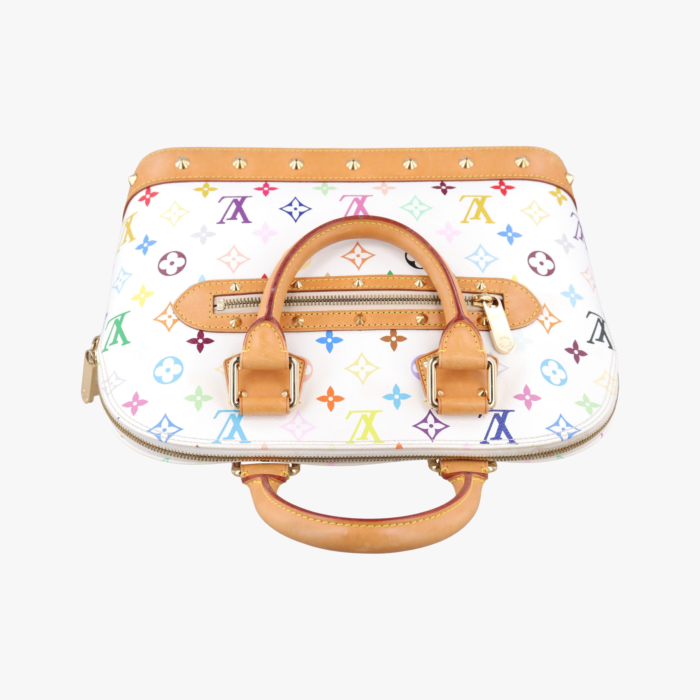 Pre-owned Louis Vuitton Alma PM white Monogram Multicolor M92647 handbag | stylenewstar