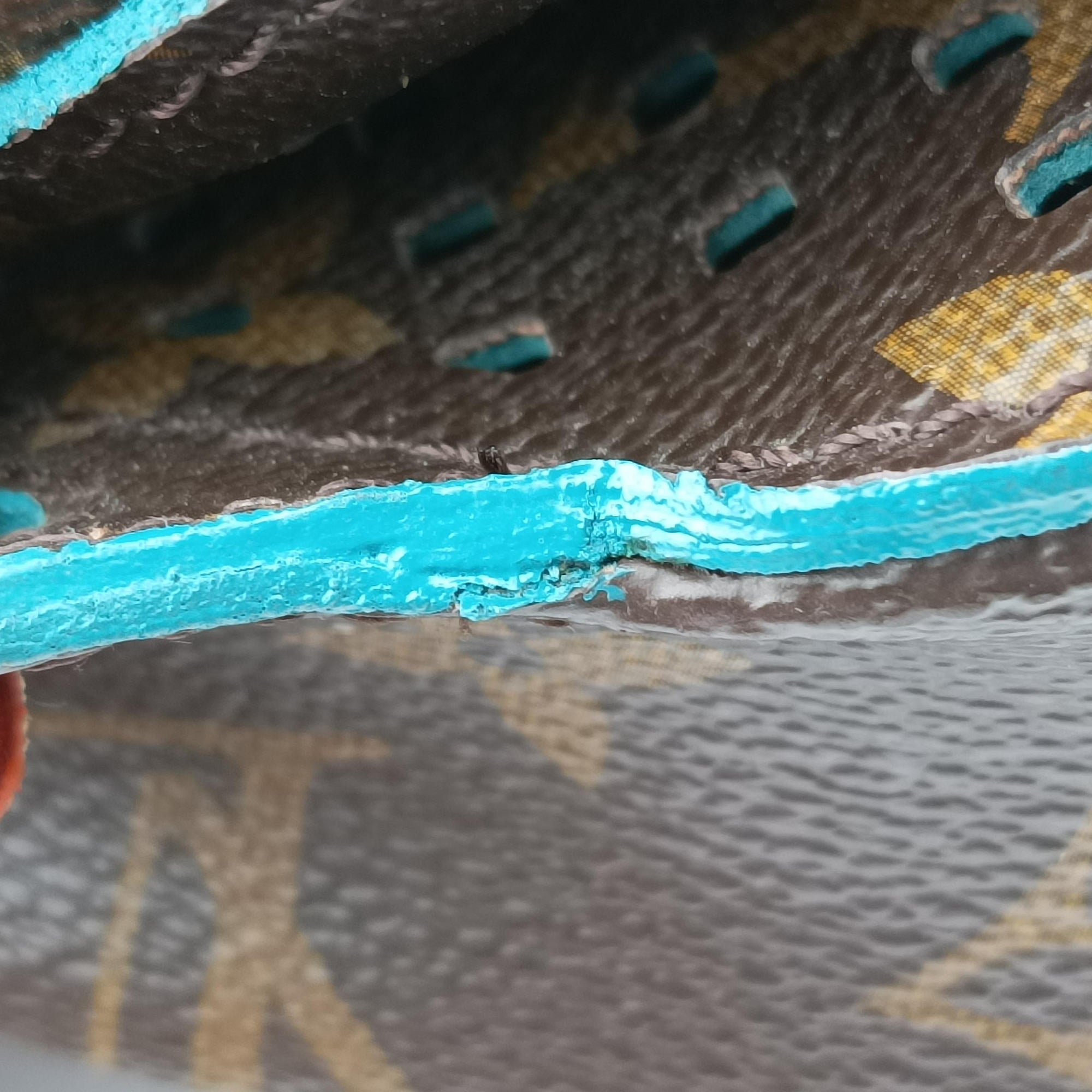 Pre-owned Louis Vuitton Flore Saumur 30 Brown×Turquoise Monogram Perfo M93998 shoulderbag | stylenewstar
