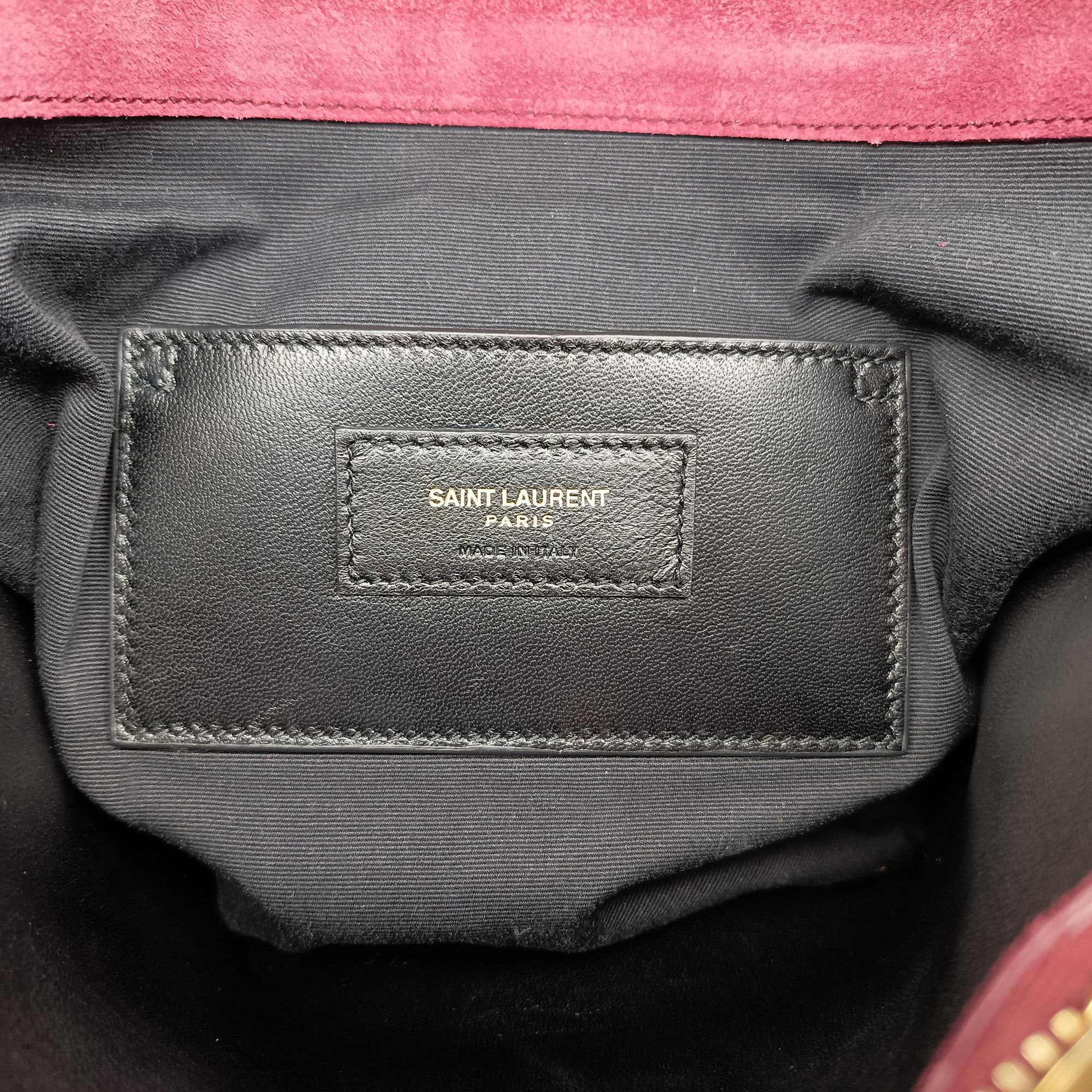 Pre-owned Yves Saint Laurent Monogram Envelope COLLEGE bordeaux suede 440155 shoulderbag | stylenewstar