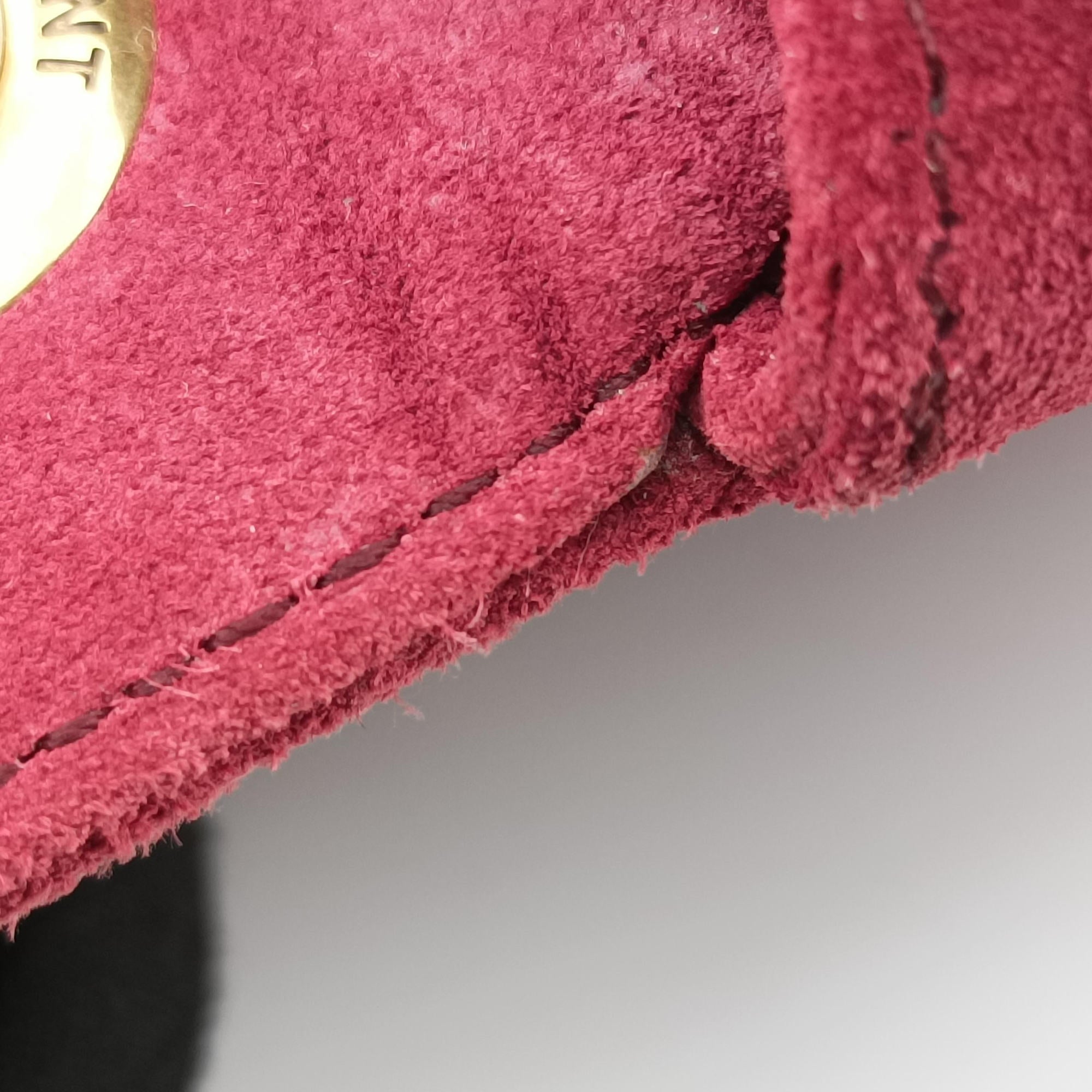 Pre-owned Yves Saint Laurent Monogram Envelope COLLEGE bordeaux suede 440155 shoulderbag | stylenewstar