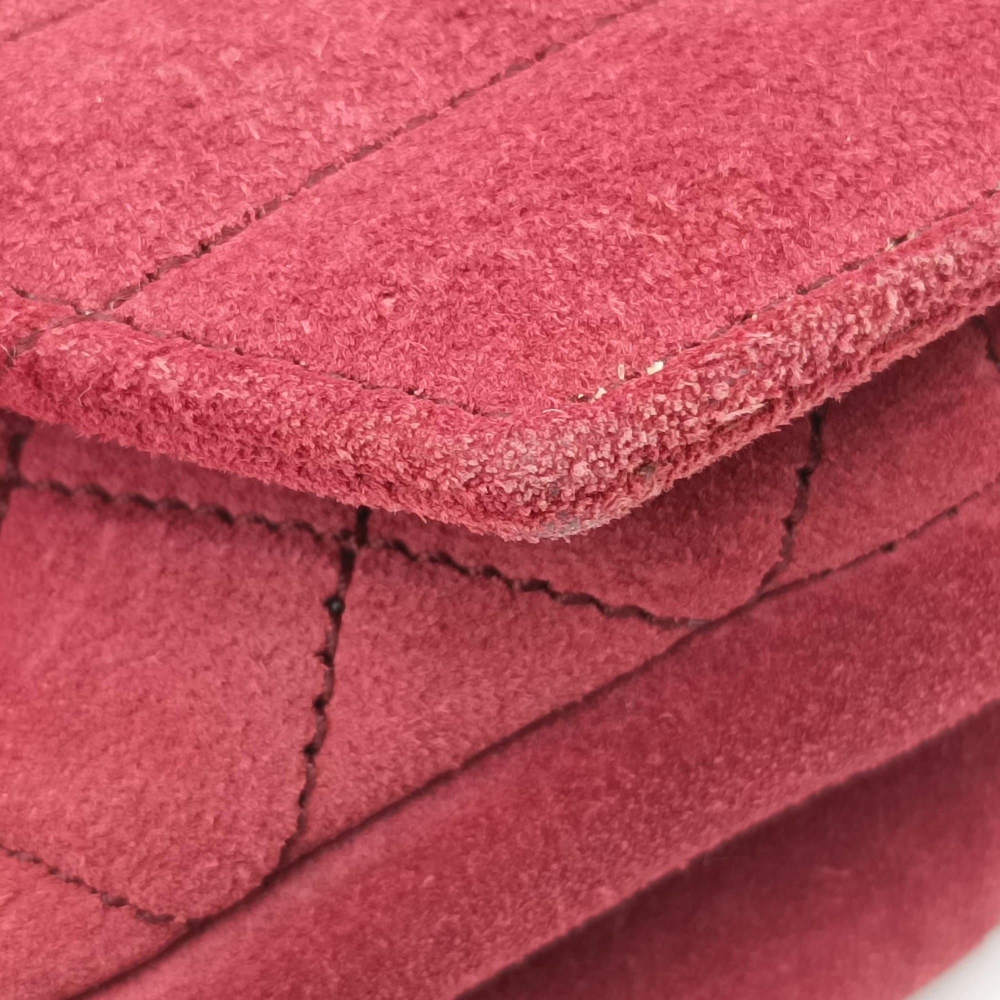 Pre-owned Yves Saint Laurent Monogram Envelope COLLEGE bordeaux suede 440155 shoulderbag | stylenewstar