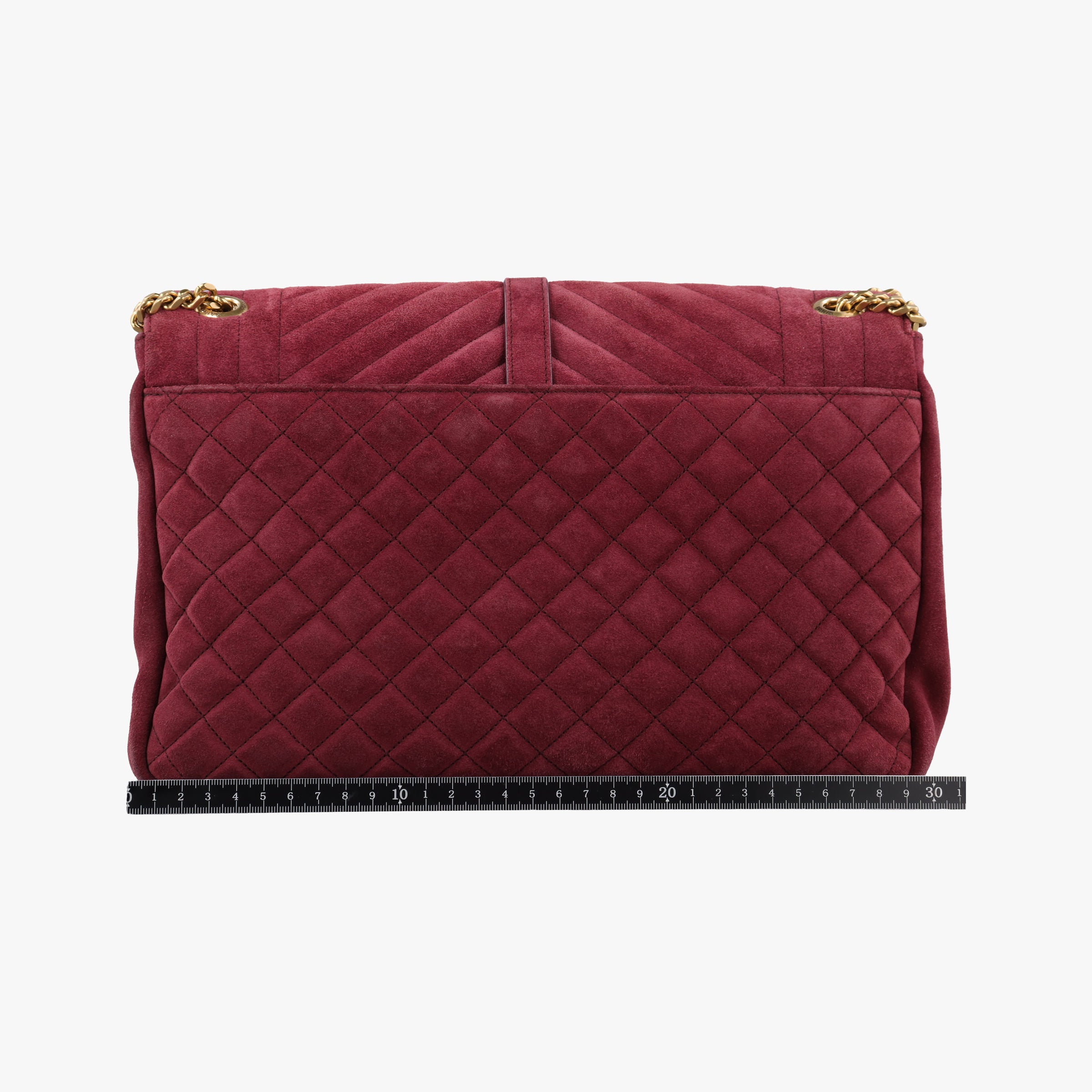 Pre-owned Yves Saint Laurent Monogram Envelope COLLEGE bordeaux suede 440155 shoulderbag | stylenewstar