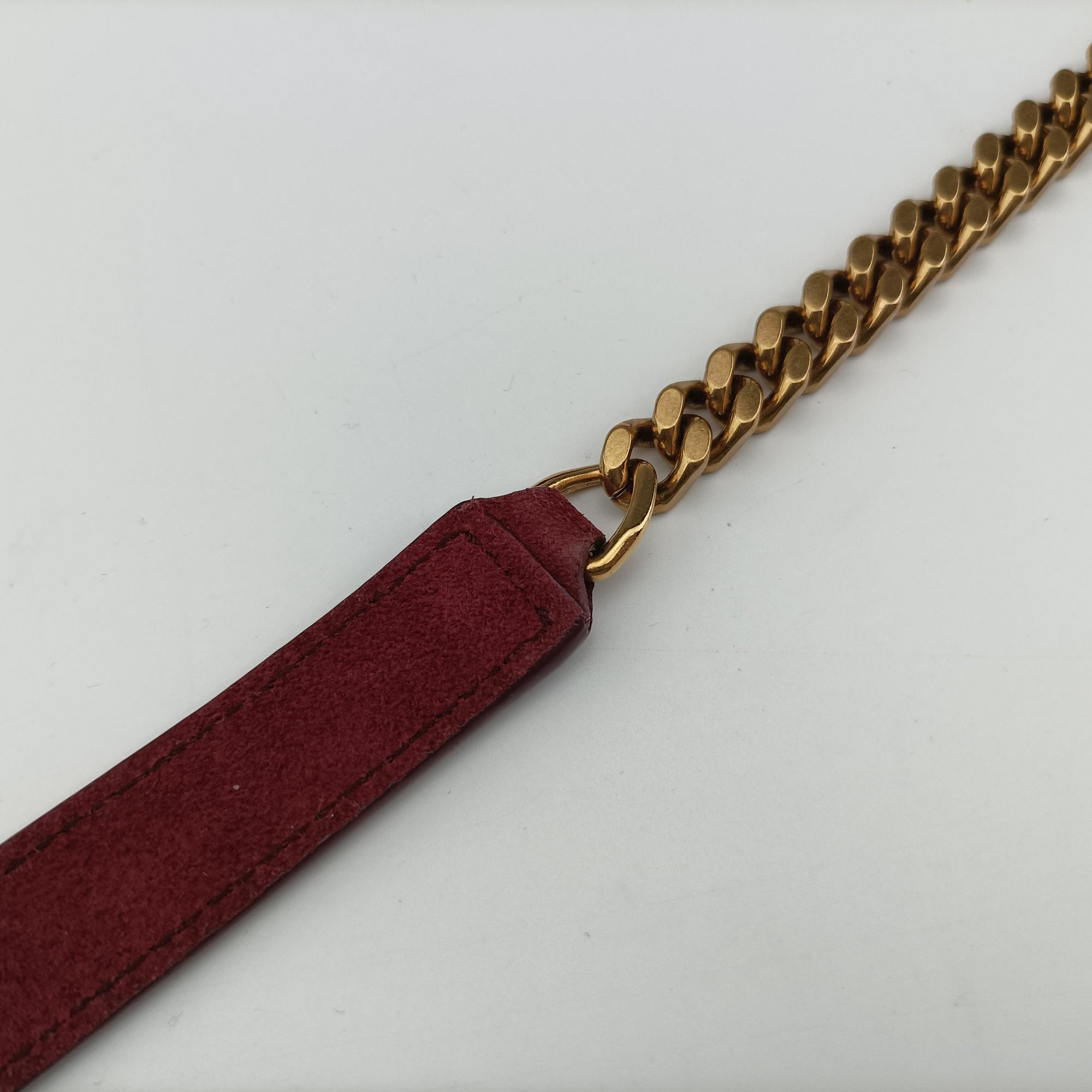 Pre-owned Yves Saint Laurent Monogram Envelope COLLEGE bordeaux suede 440155 shoulderbag | stylenewstar