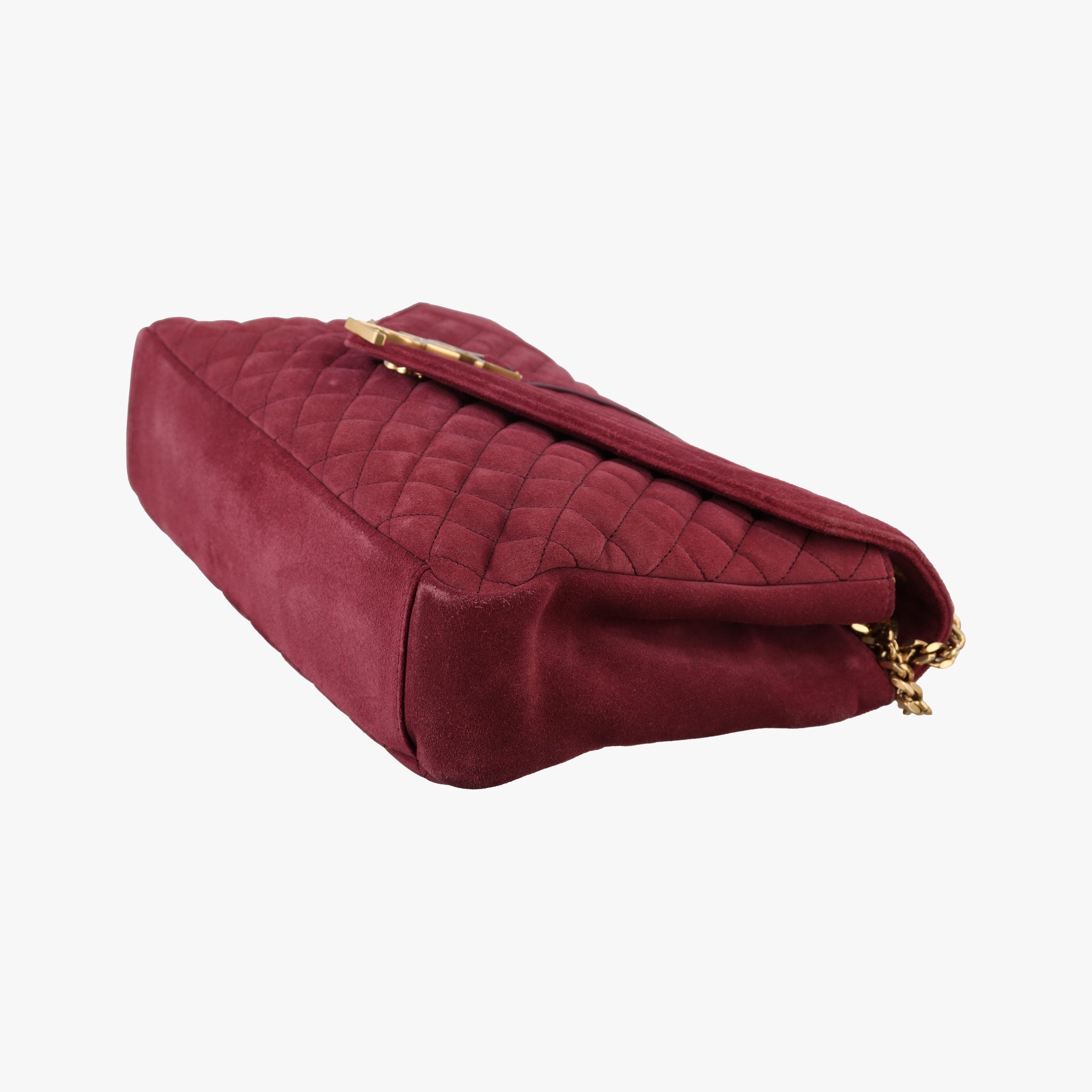 Pre-owned Yves Saint Laurent Monogram Envelope COLLEGE bordeaux suede 440155 shoulderbag | stylenewstar