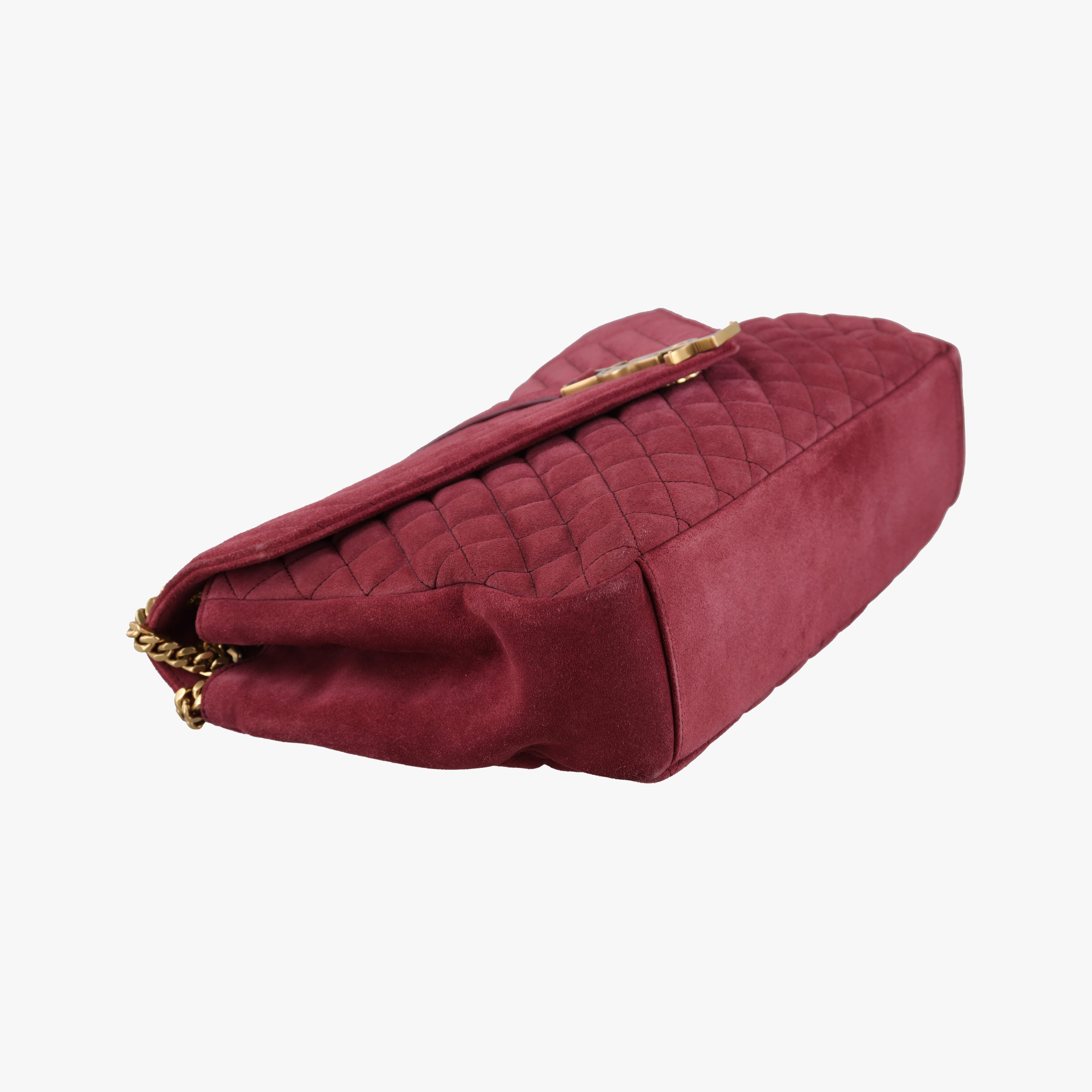 Pre-owned Yves Saint Laurent Monogram Envelope COLLEGE bordeaux suede 440155 shoulderbag | stylenewstar