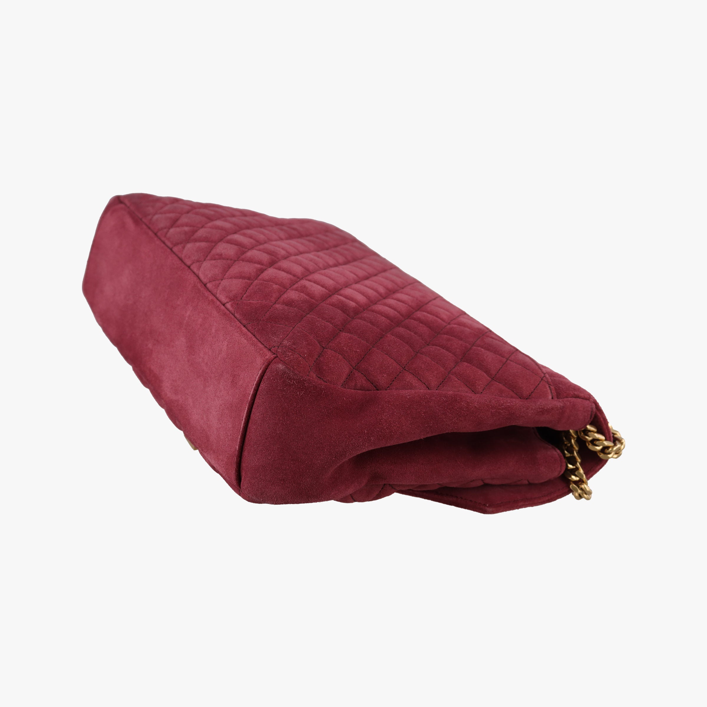 Pre-owned Yves Saint Laurent Monogram Envelope COLLEGE bordeaux suede 440155 shoulderbag | stylenewstar