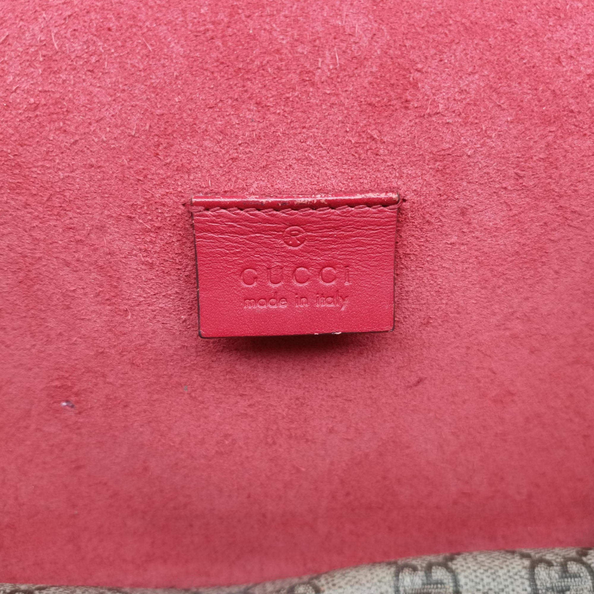 Pre-owned Gucci Dionysus beige×red PVC coated canvas×suede 421970 shoulderbag | stylenewstar