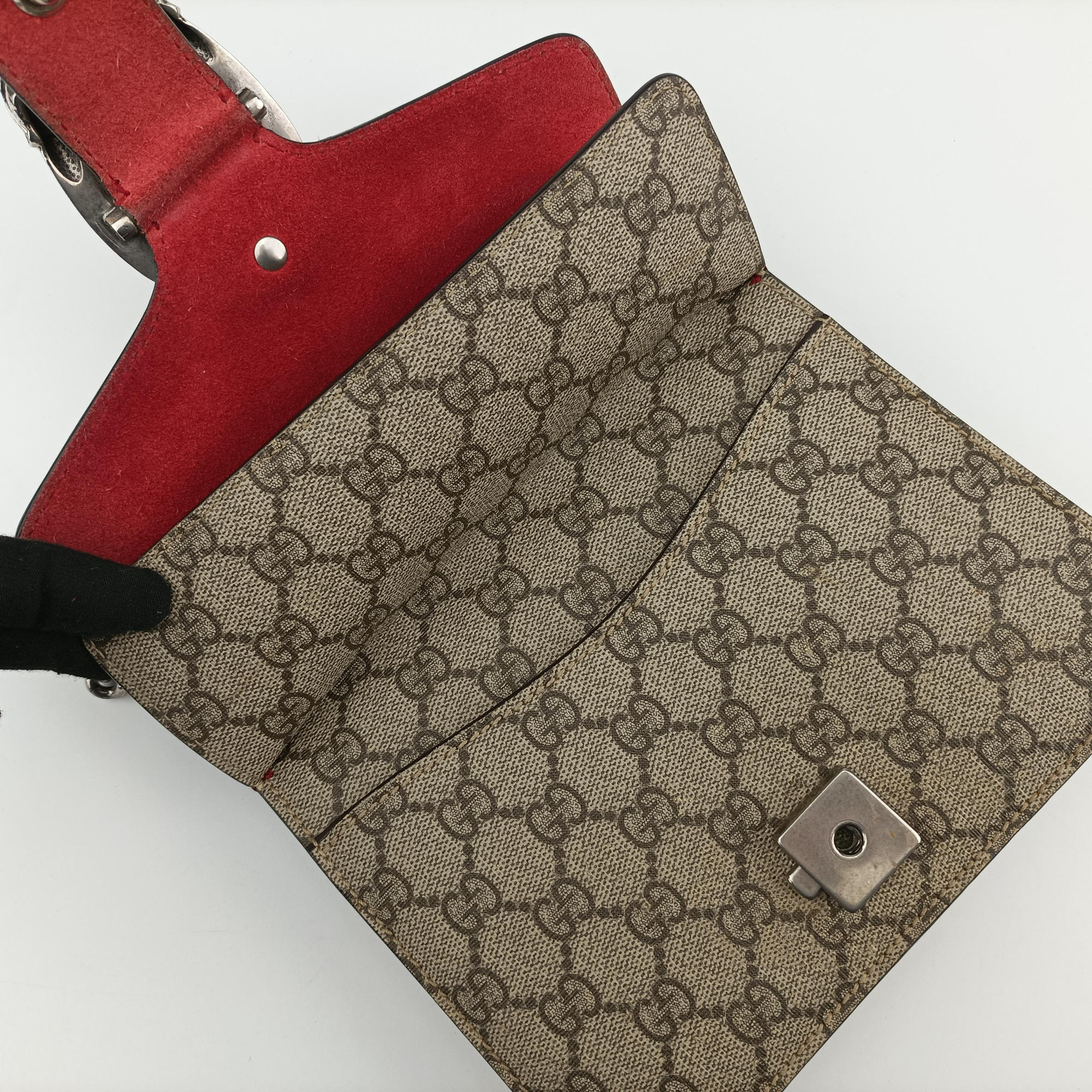 Pre-owned Gucci Dionysus beige×red PVC coated canvas×suede 421970 shoulderbag | stylenewstar