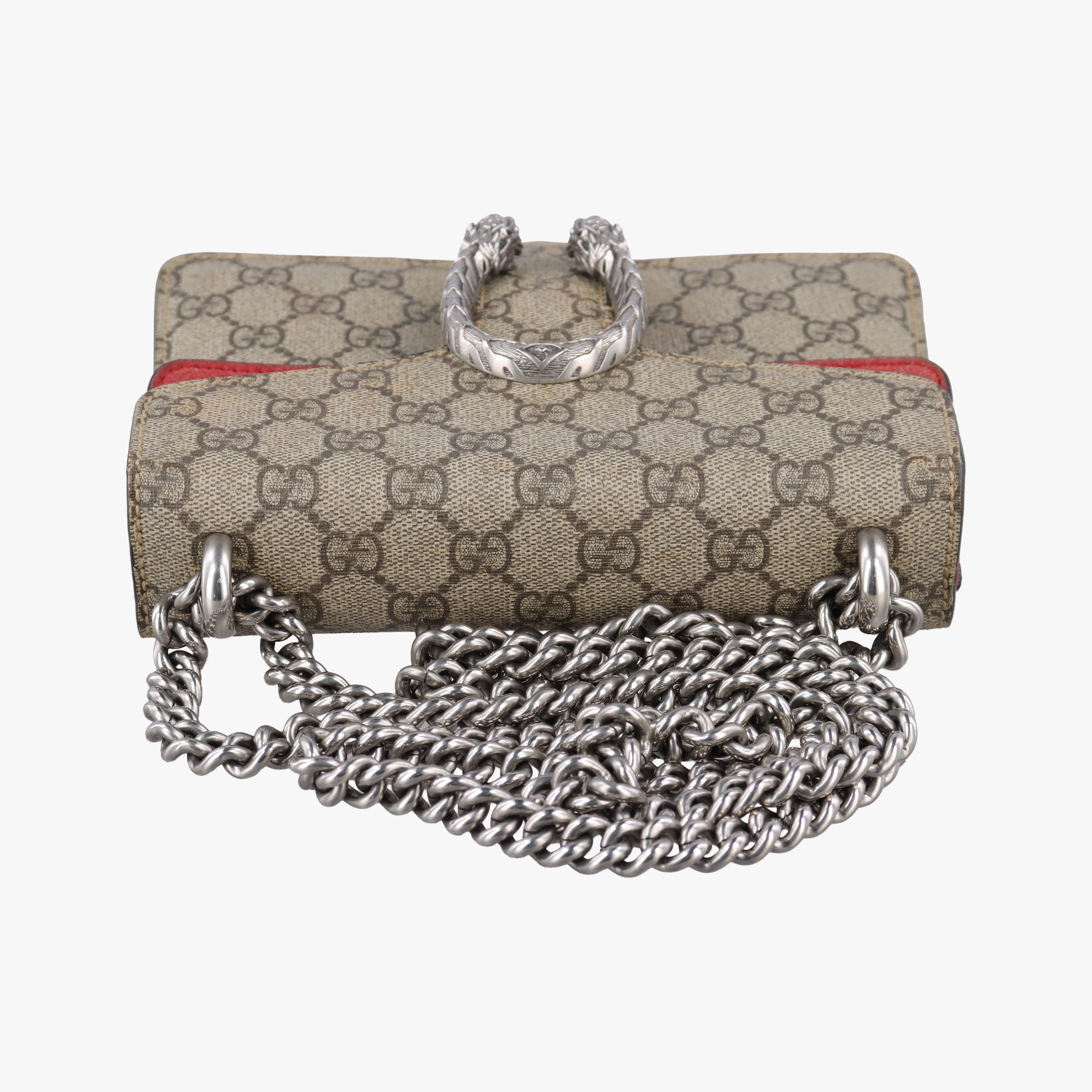Pre-owned Gucci Dionysus beige×red PVC coated canvas×suede 421970 shoulderbag | stylenewstar