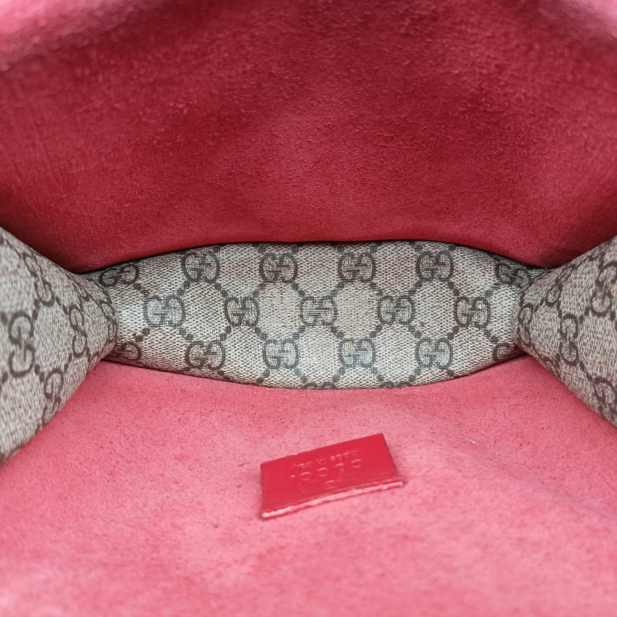 Pre-owned Gucci Dionysus beige×red PVC coated canvas×suede 421970 shoulderbag | stylenewstar