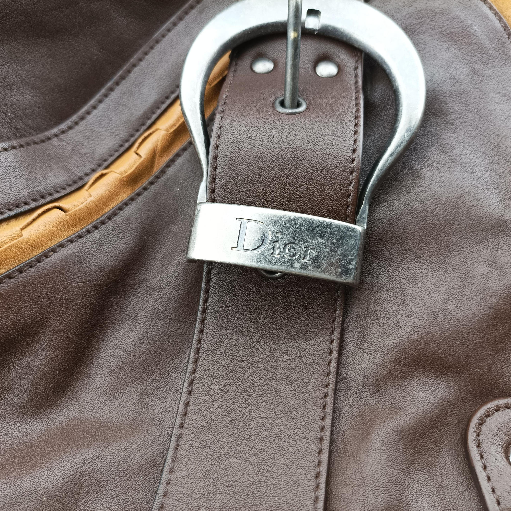 Pre-owned Christian Dior Gaucho Brown Leather  handbag | stylenewstar