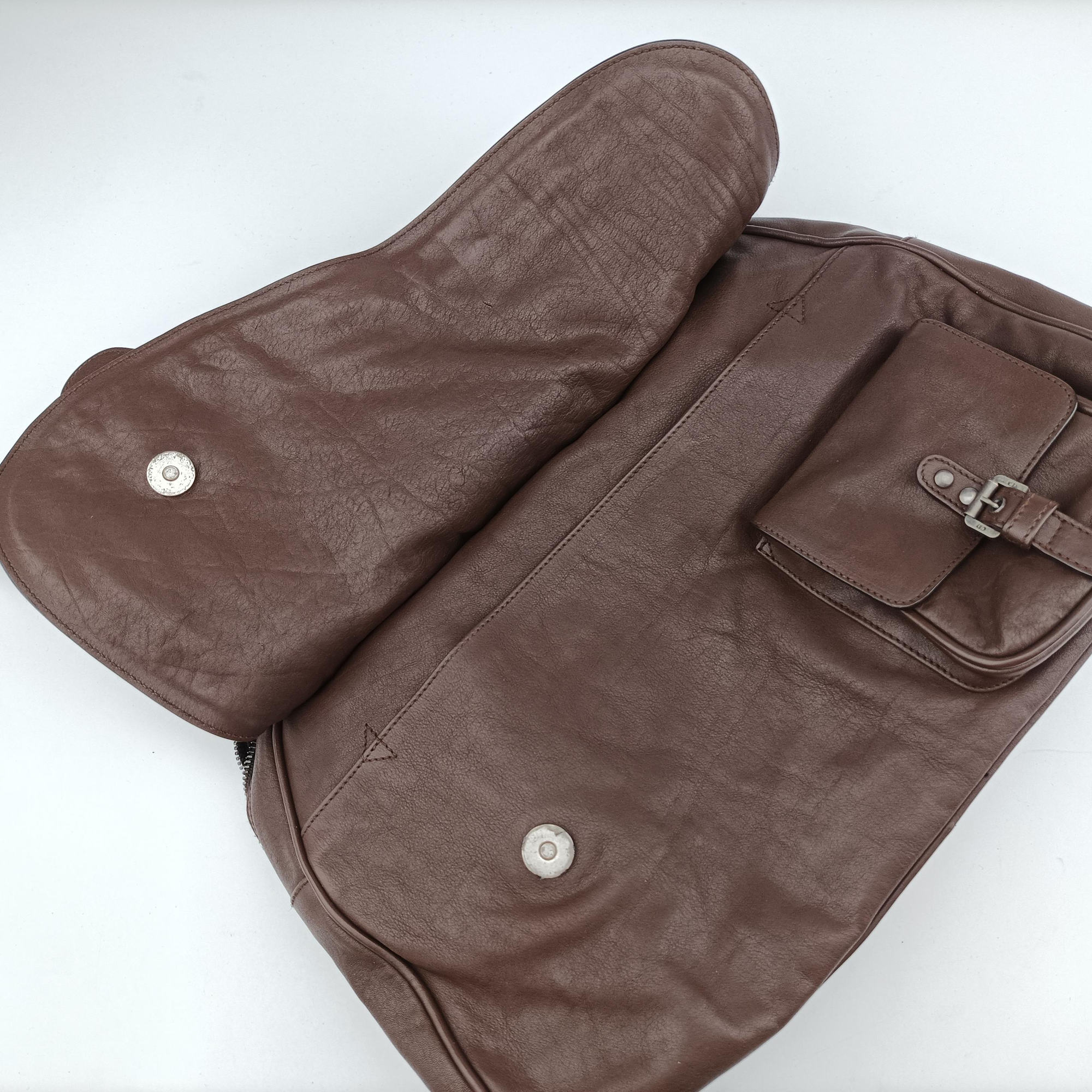 Pre-owned Christian Dior Gaucho Brown Leather  handbag | stylenewstar