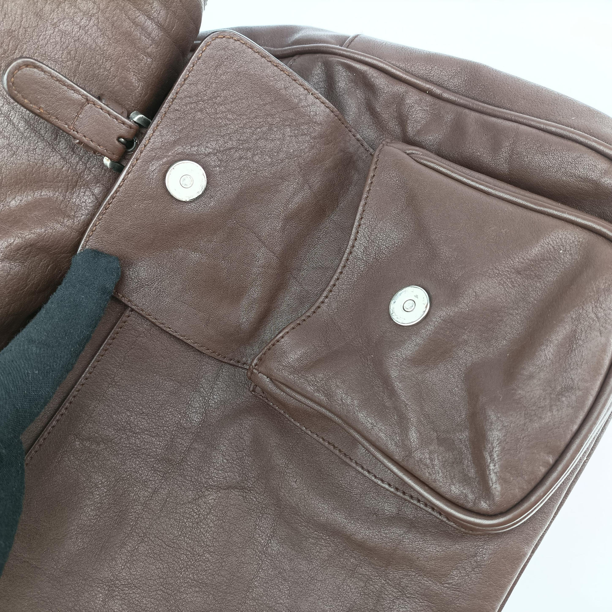 Pre-owned Christian Dior Gaucho Brown Leather  handbag | stylenewstar
