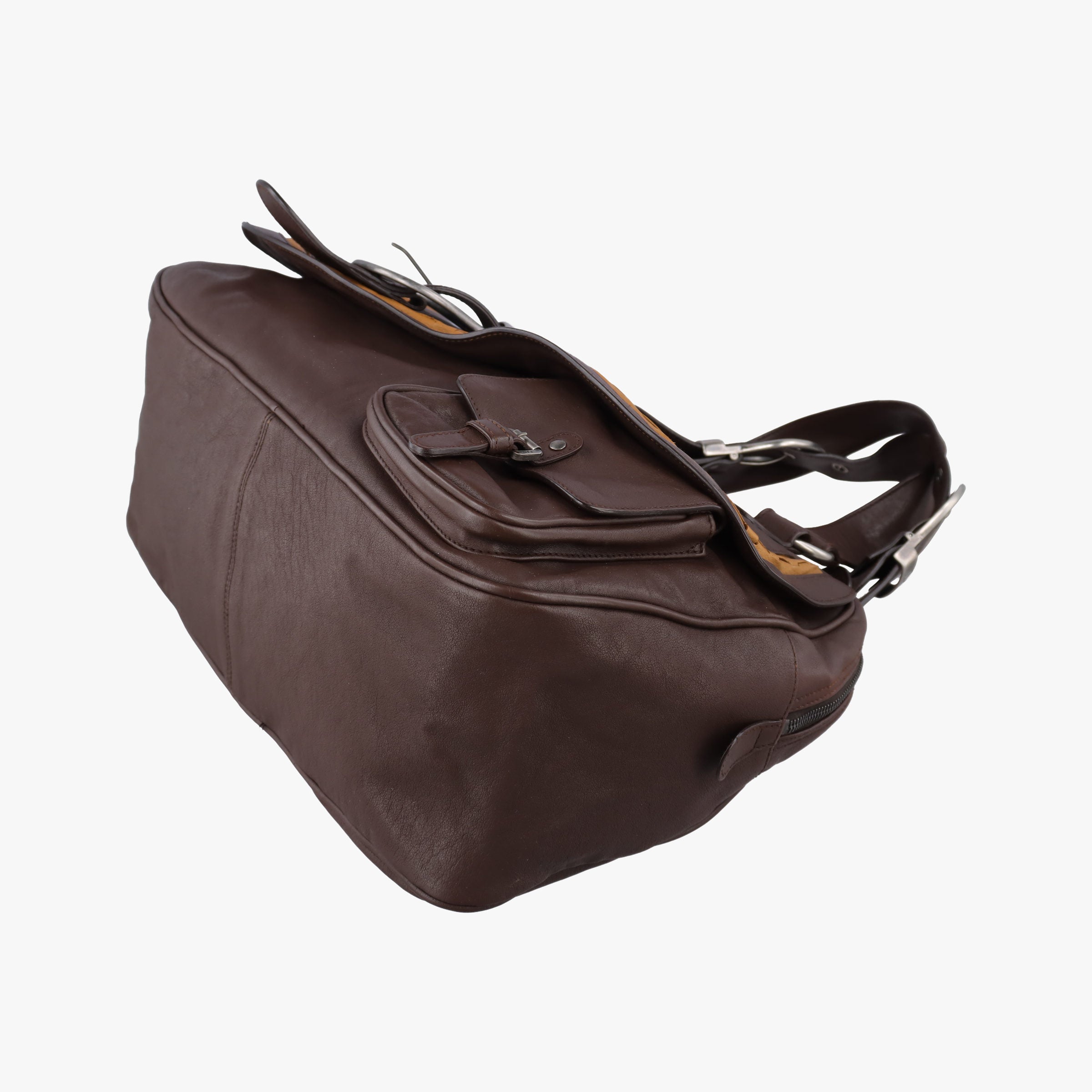 Pre-owned Christian Dior Gaucho Brown Leather  handbag | stylenewstar