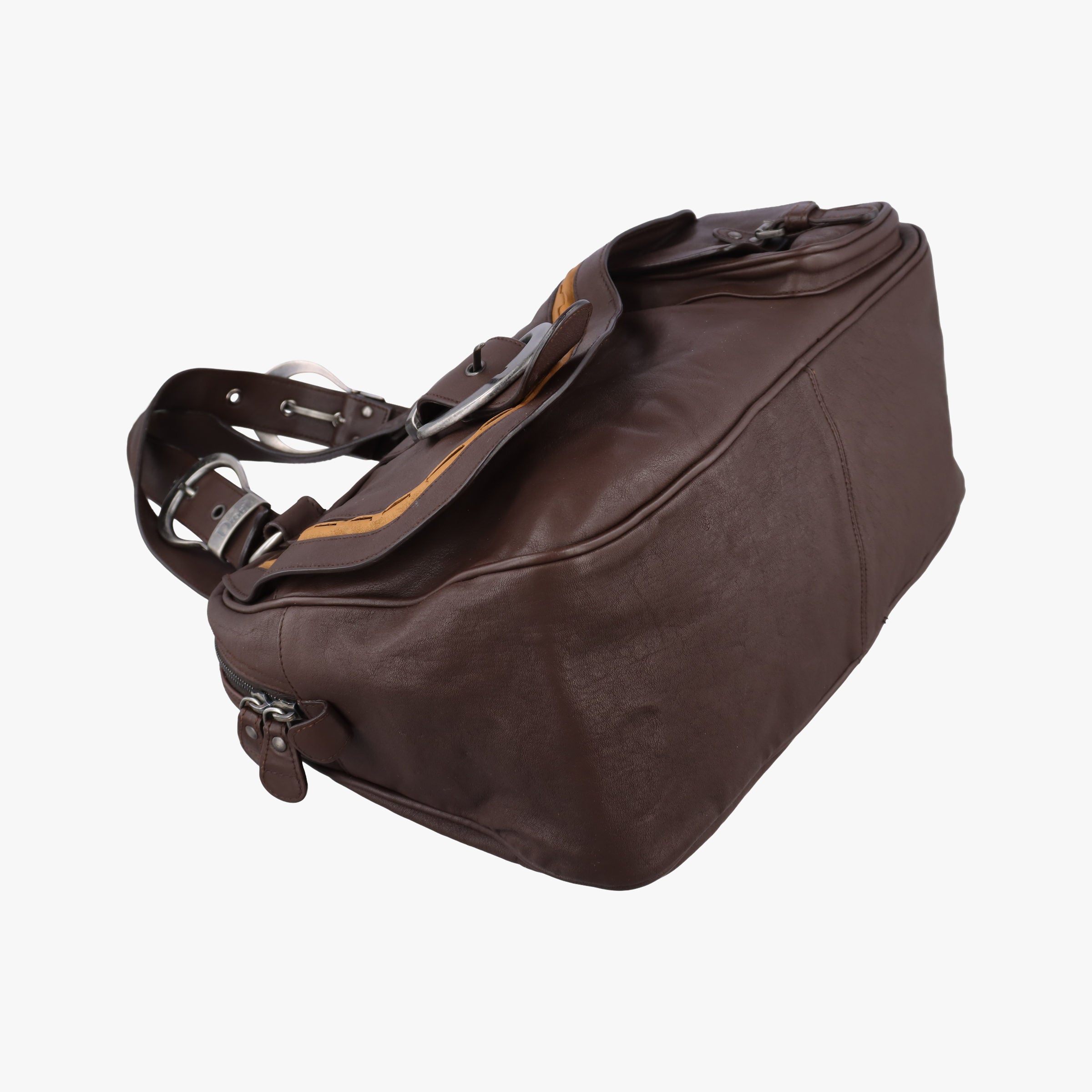 Pre-owned Christian Dior Gaucho Brown Leather  handbag | stylenewstar