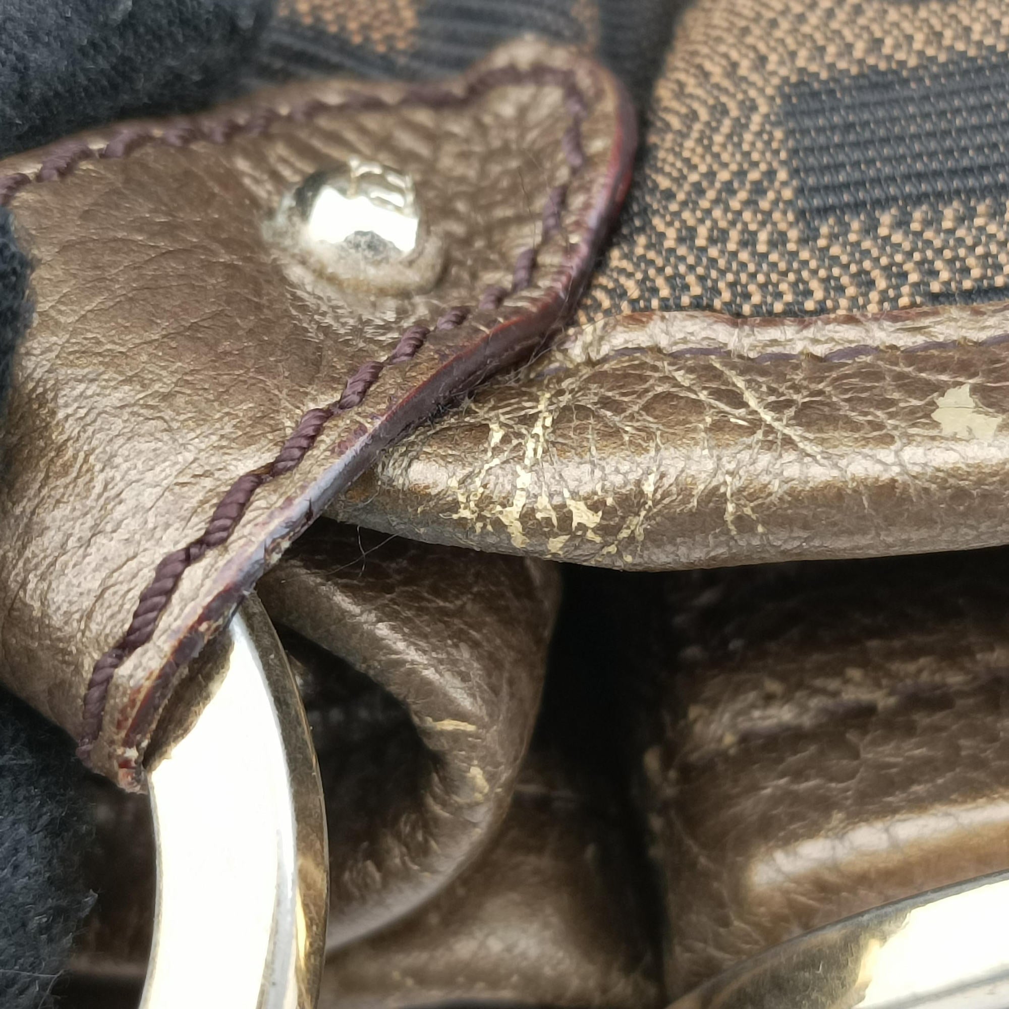 Pre-owned Fendi Zucca Large Chef Brown canvas×leather 8BH186 shoulderbag | stylenewstar