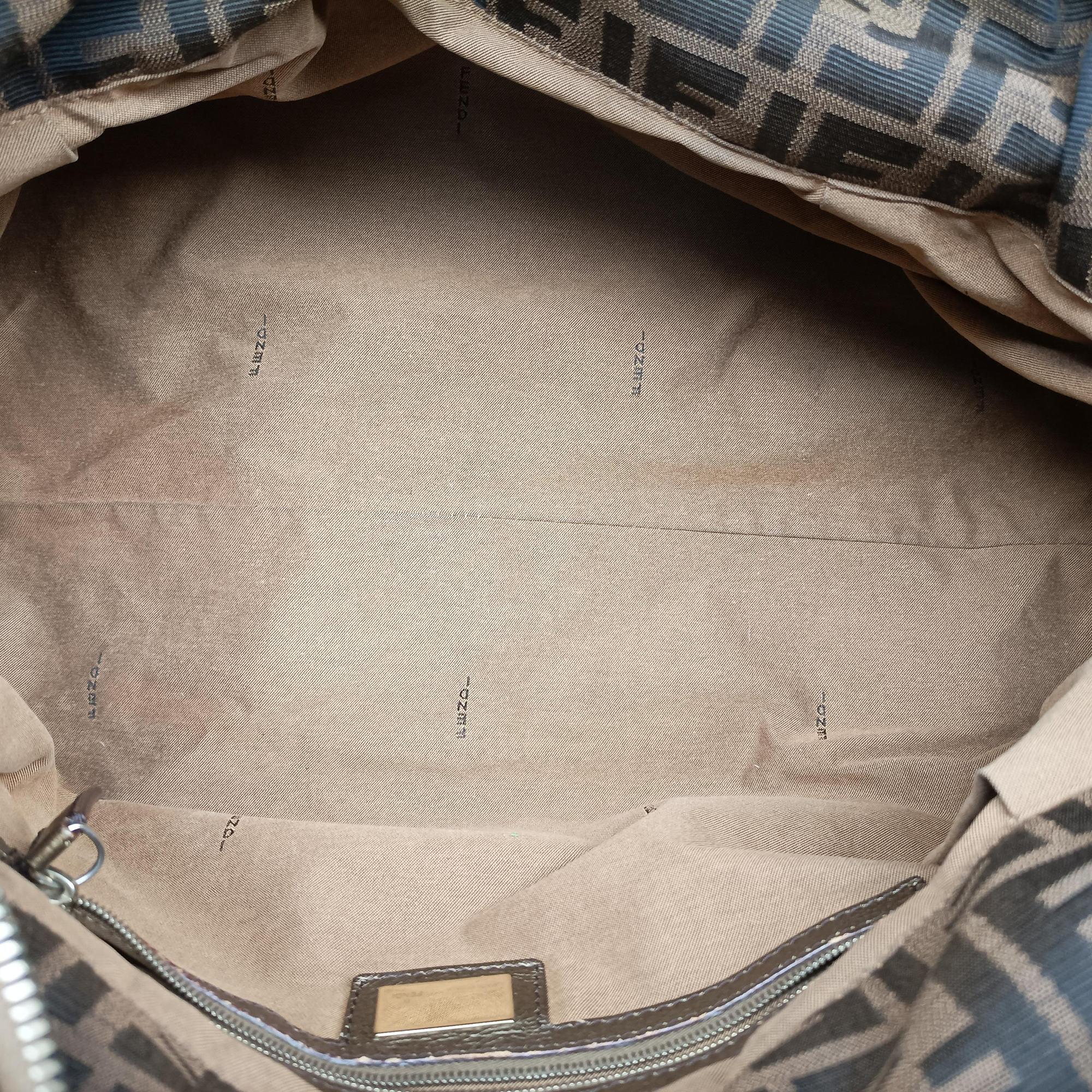 Pre-owned Fendi Zucca Large Chef Brown canvas×leather 8BH186 shoulderbag | stylenewstar