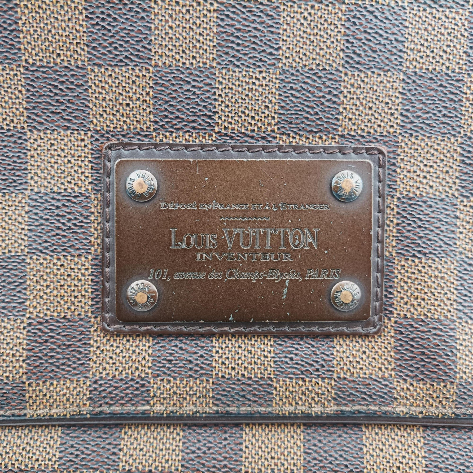 Pre-owned Louis Vuitton BROOKLYN MM EBENE Damier Canvas N51211 shoulderbag | stylenewstar