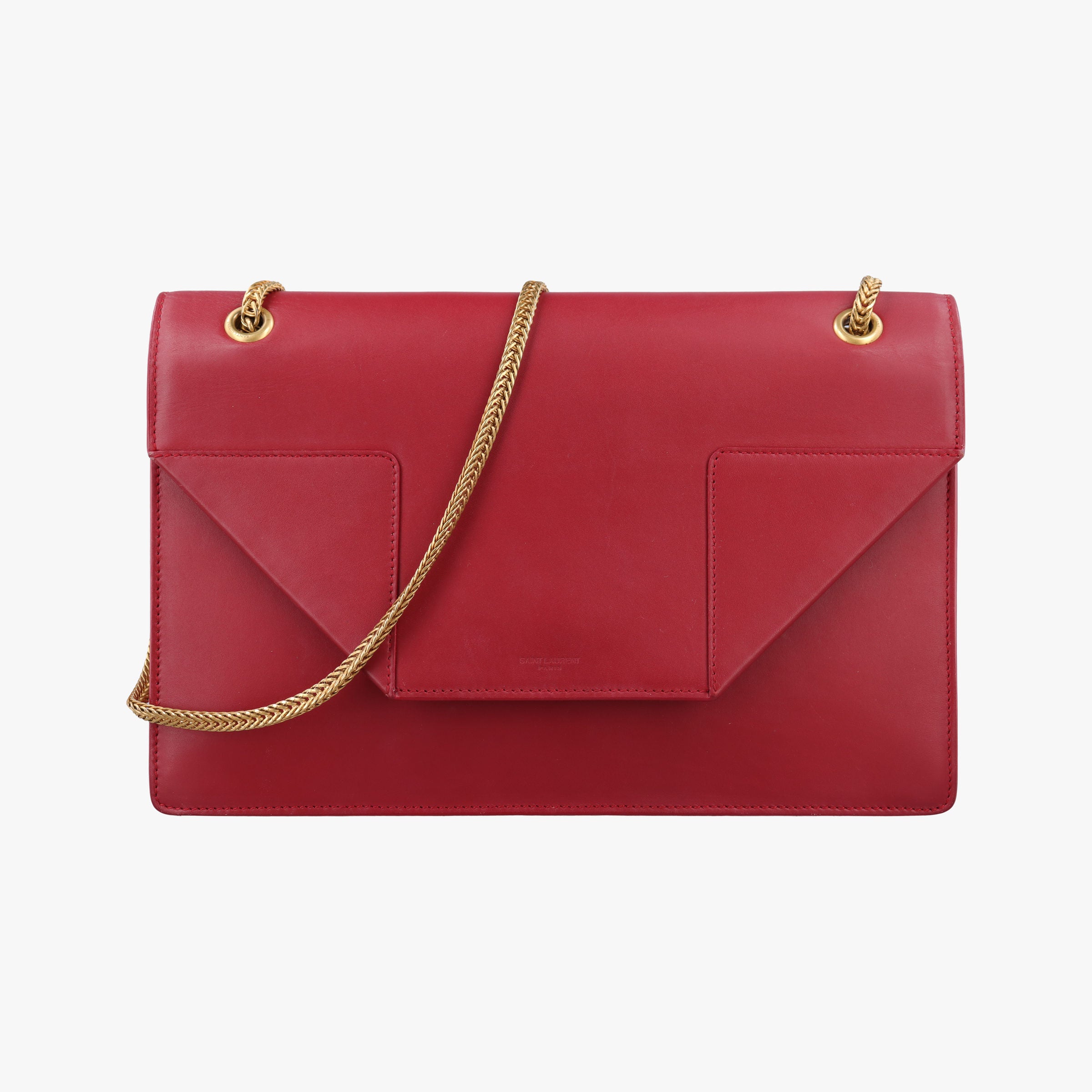 Pre-owned Yves Saint Laurent BETTY Red Leather 314515 shoulderbag | stylenewstar