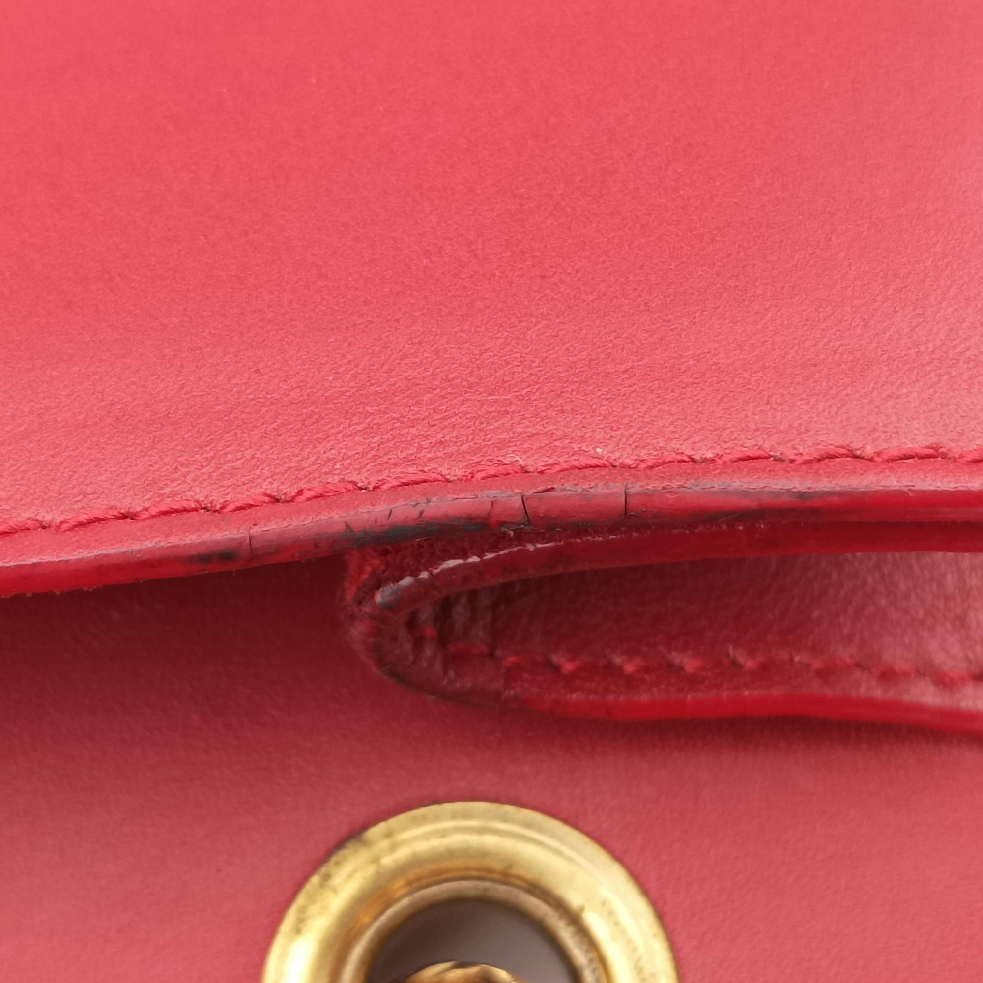 Pre-owned Yves Saint Laurent BETTY Red Leather 314515 shoulderbag | stylenewstar