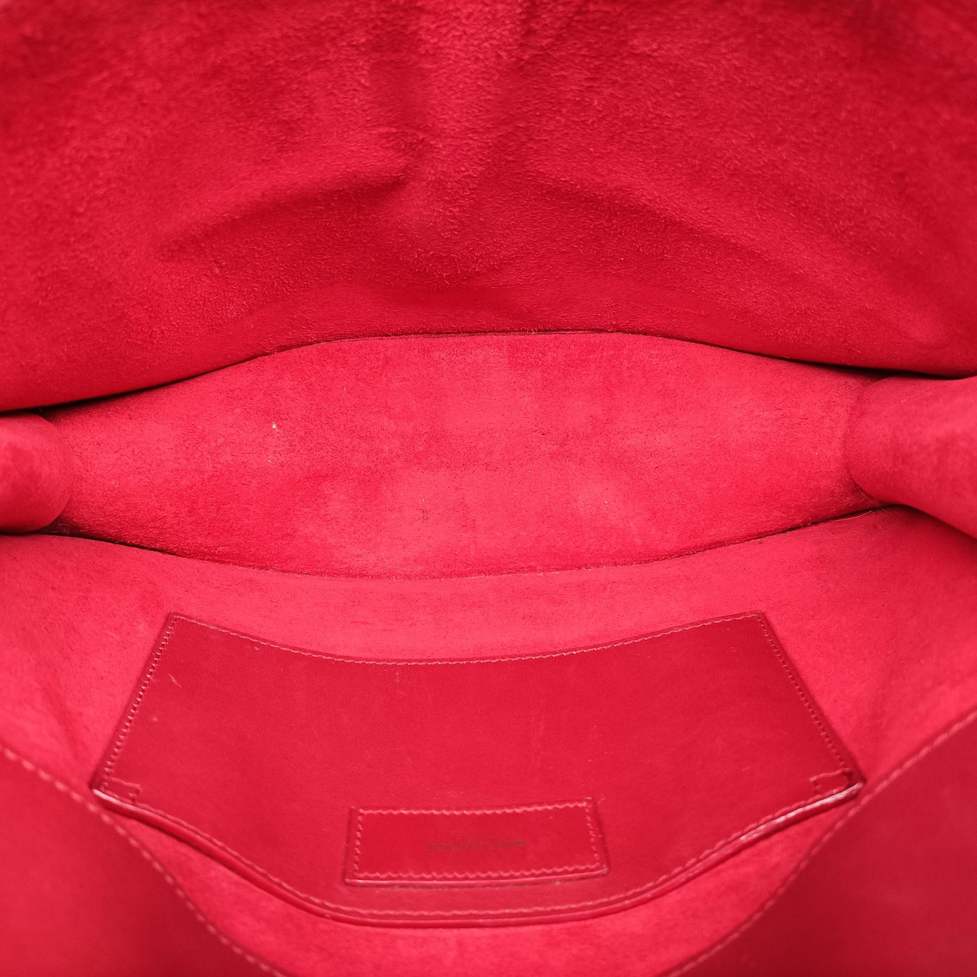 Pre-owned Yves Saint Laurent BETTY Red Leather 314515 shoulderbag | stylenewstar