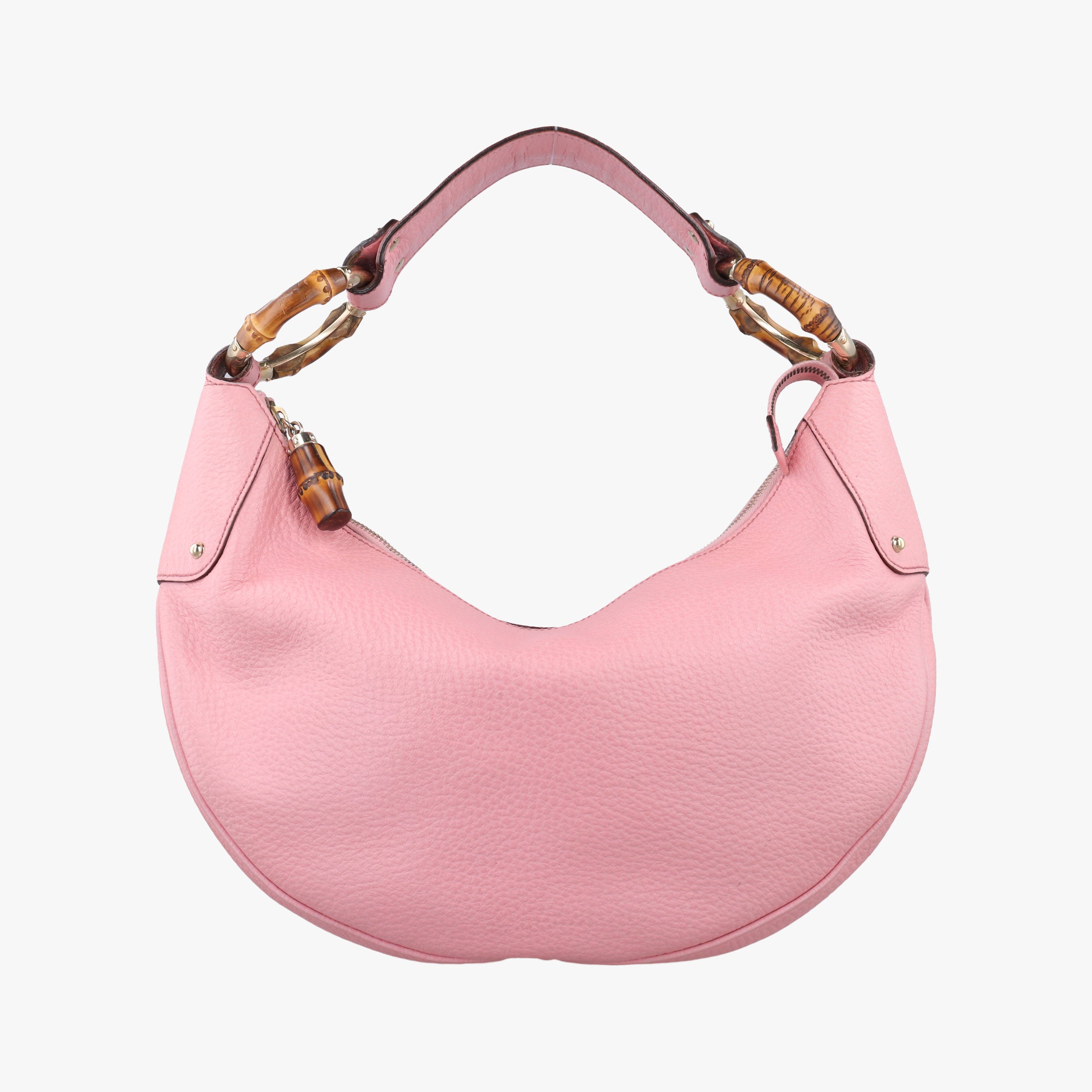 Pre-owned Gucci Bamboo Ring Hobo Pink Leather 137577 shoulderbag | stylenewstar