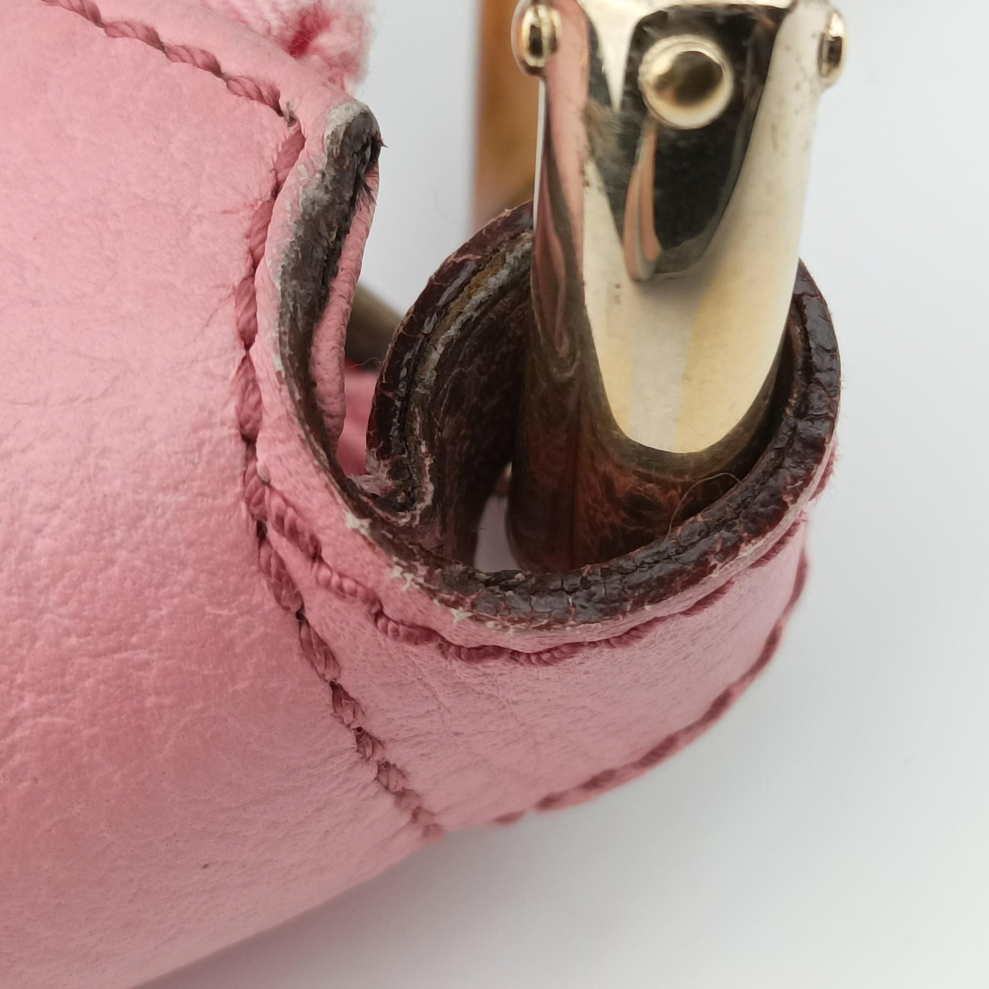 Pre-owned Gucci Bamboo Ring Hobo Pink Leather 137577 shoulderbag | stylenewstar